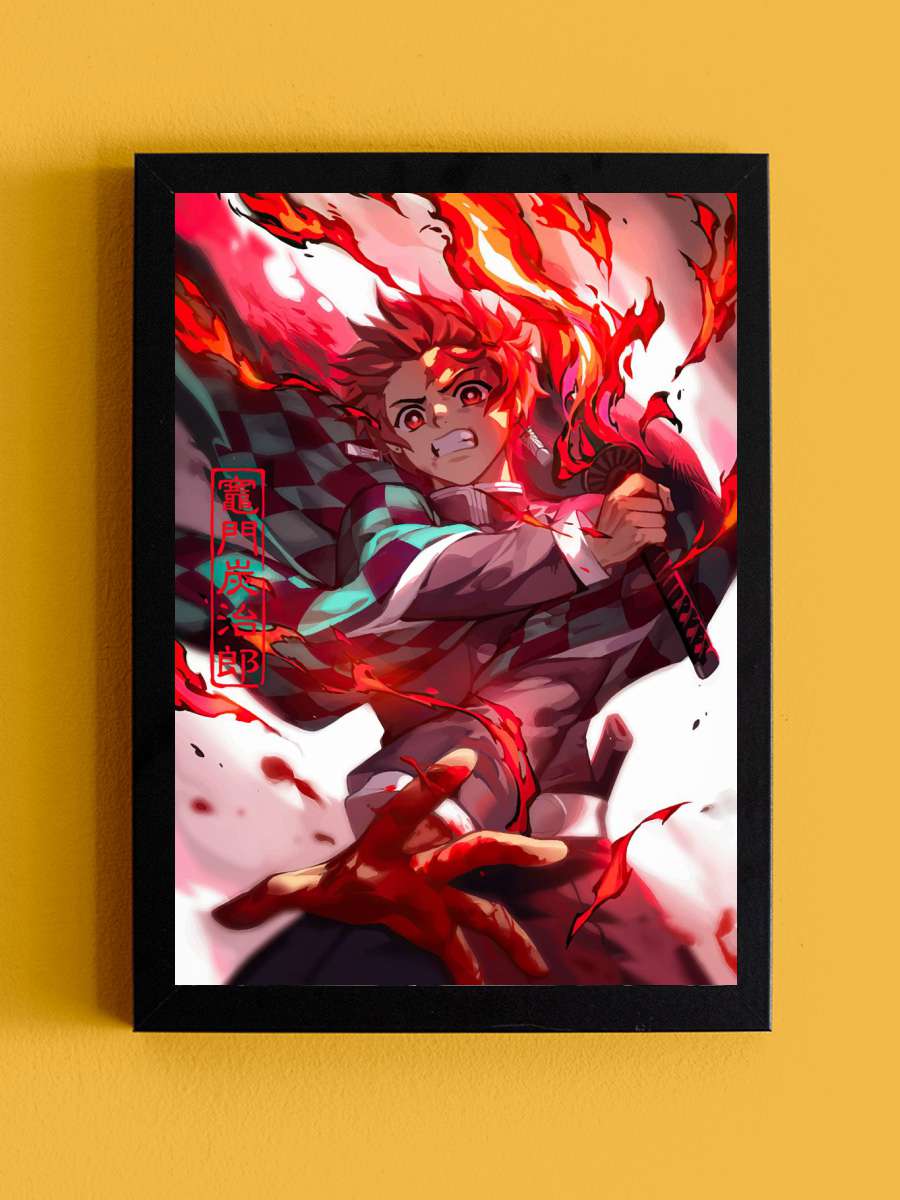 Demon Slayer Tanjiro Anime Tablo Siyah Çerçeveli Yüksek Kalite Anime Duvar Poster Tablo - En İyi Fiyatlarla
