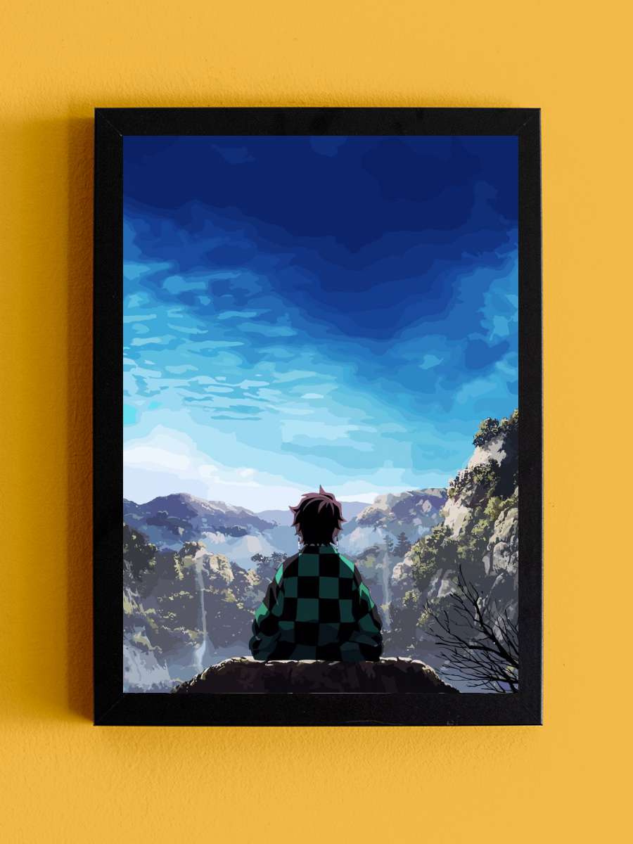 Demon Slayer tanjiro Anime Tablo Siyah Çerçeveli Yüksek Kalite Anime Duvar Poster Tablo - En İyi Fiyatlarla