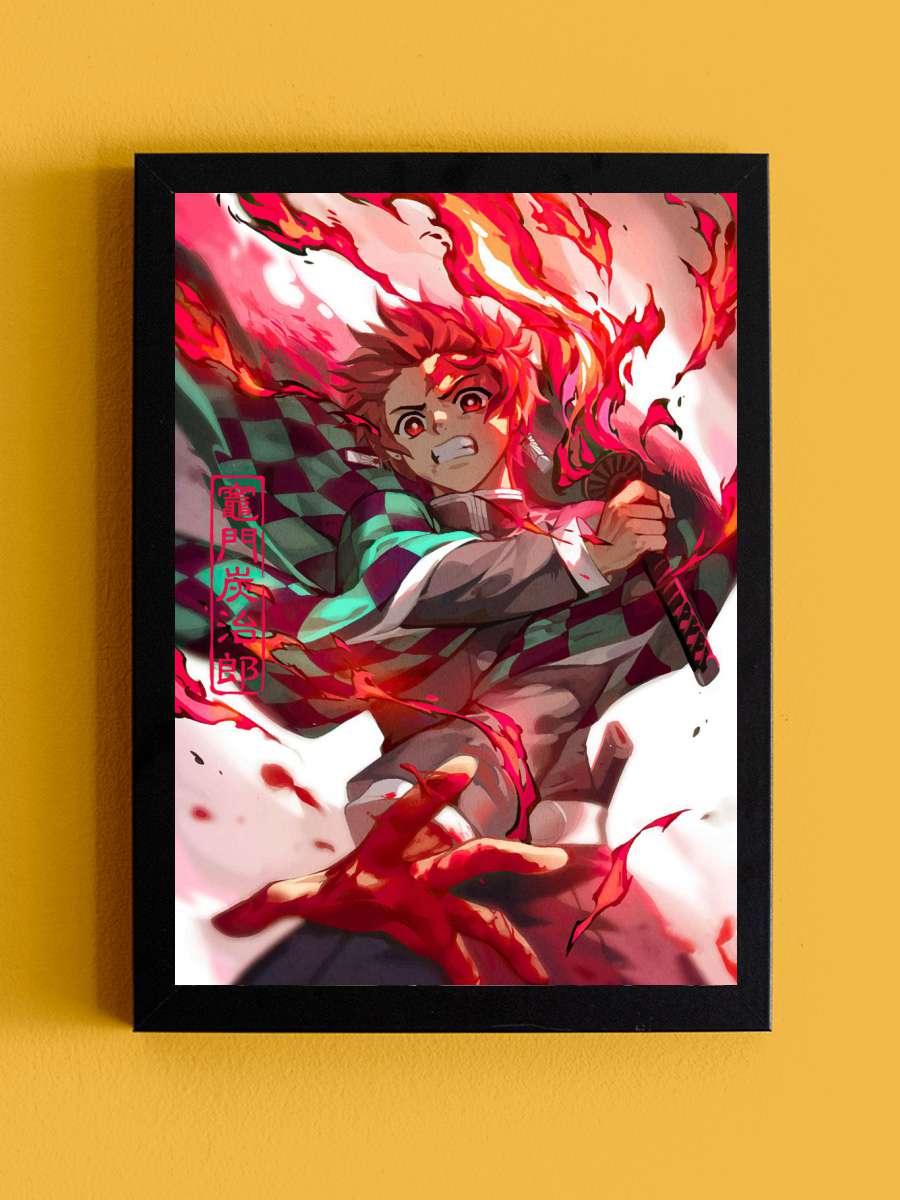 Demon Slayer Tanjiro Anime Tablo Siyah Çerçeveli Yüksek Kalite Anime Duvar Poster Tablo - En İyi Fiyatlarla