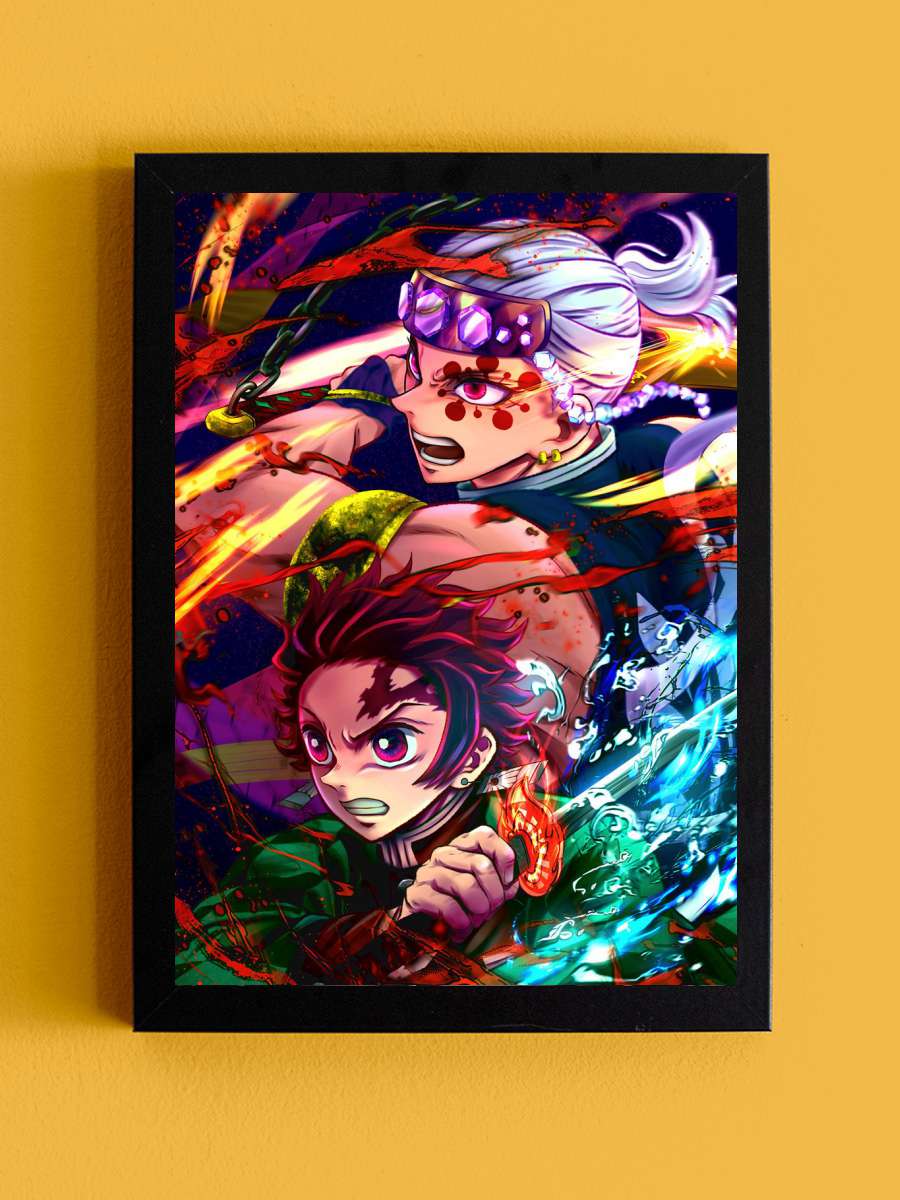demon slayer uzui tengen Anime Tablo Siyah Çerçeveli Yüksek Kalite Anime Duvar Poster Tablo - En İyi Fiyatlarla