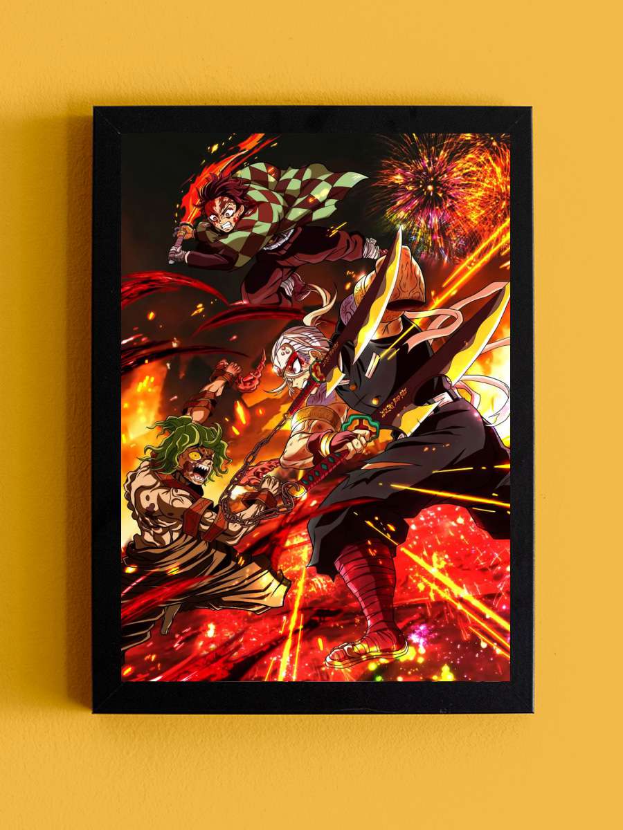 demon slayer uzui tengen Anime Tablo Siyah Çerçeveli Yüksek Kalite Anime Duvar Poster Tablo - En İyi Fiyatlarla