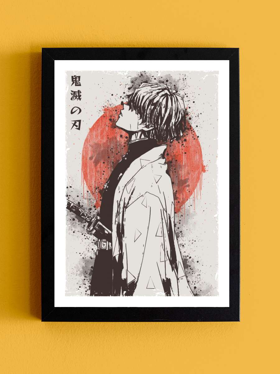 Demon Slayer Zenitsu Anime Tablo Siyah Çerçeveli Yüksek Kalite Anime Duvar Poster Tablo - En İyi Fiyatlarla