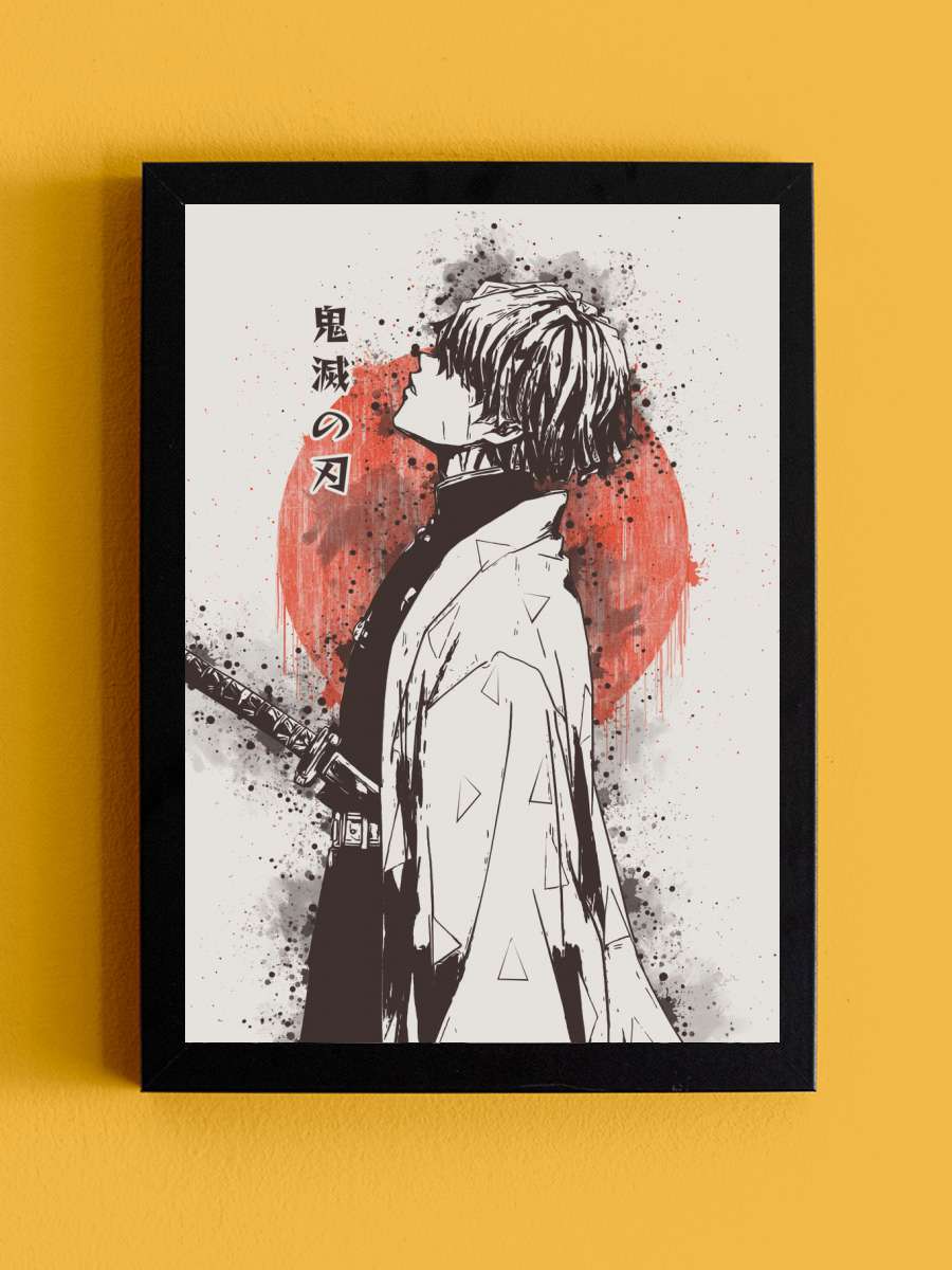 Demon Slayer Zenitsu Anime Tablo Siyah Çerçeveli Yüksek Kalite Anime Duvar Poster Tablo - En İyi Fiyatlarla