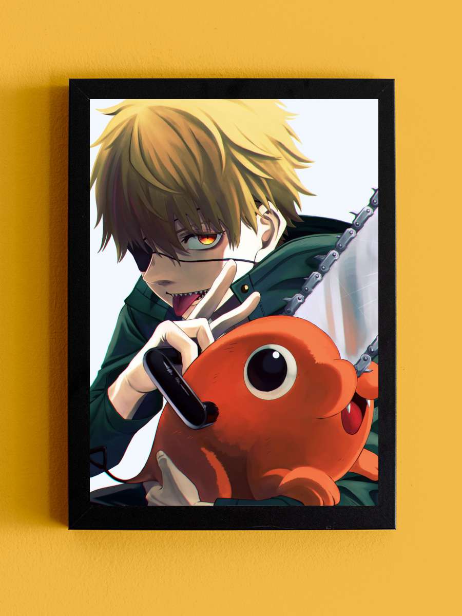 Denji Chainsaw Man Anime Tablo Siyah Çerçeveli Yüksek Kalite Anime Duvar Poster Tablo - En İyi Fiyatlarla