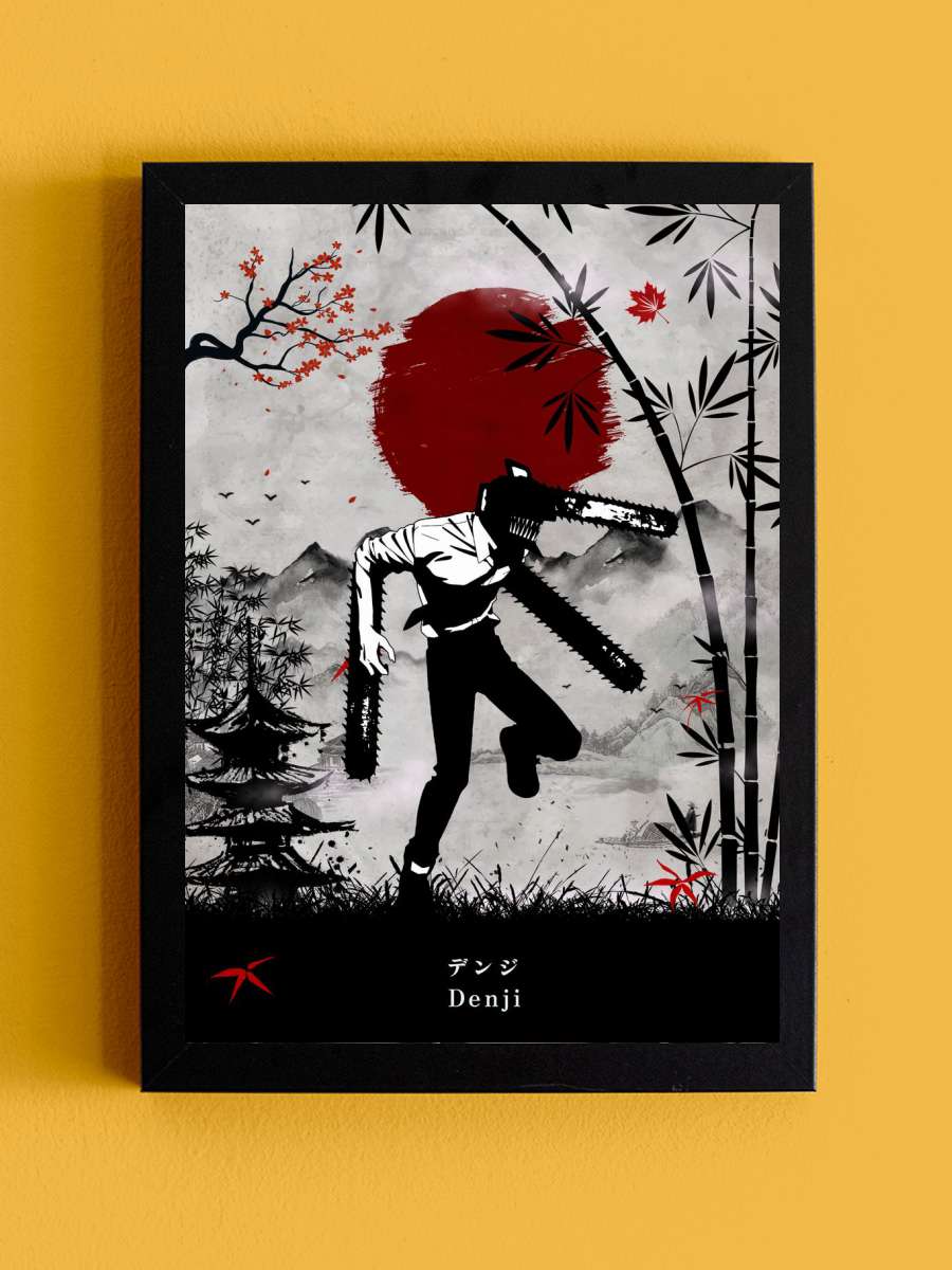 denji chainsaw man Anime Tablo Siyah Çerçeveli Yüksek Kalite Anime Duvar Poster Tablo - En İyi Fiyatlarla