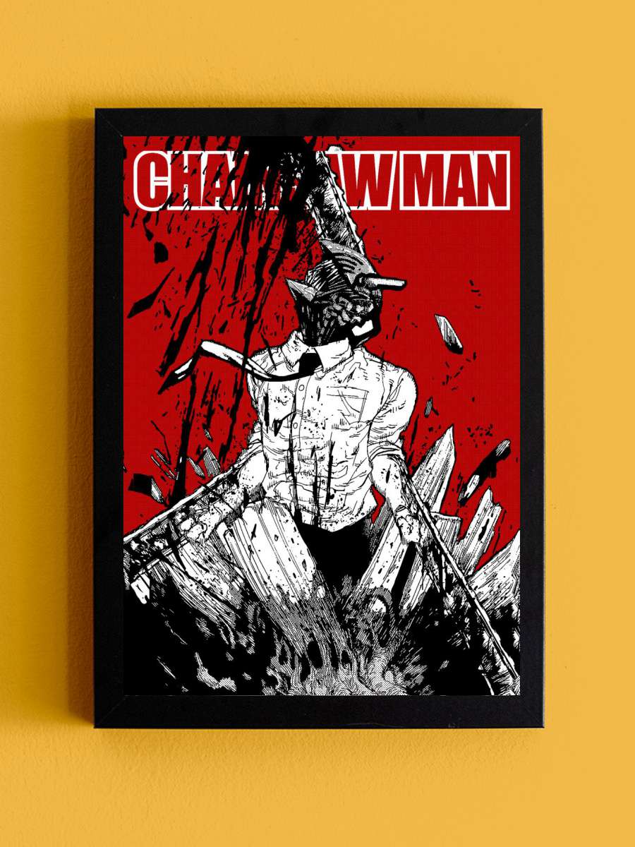 Denji Chainsaw Man Anime Tablo Siyah Çerçeveli Yüksek Kalite Anime Duvar Poster Tablo - En İyi Fiyatlarla