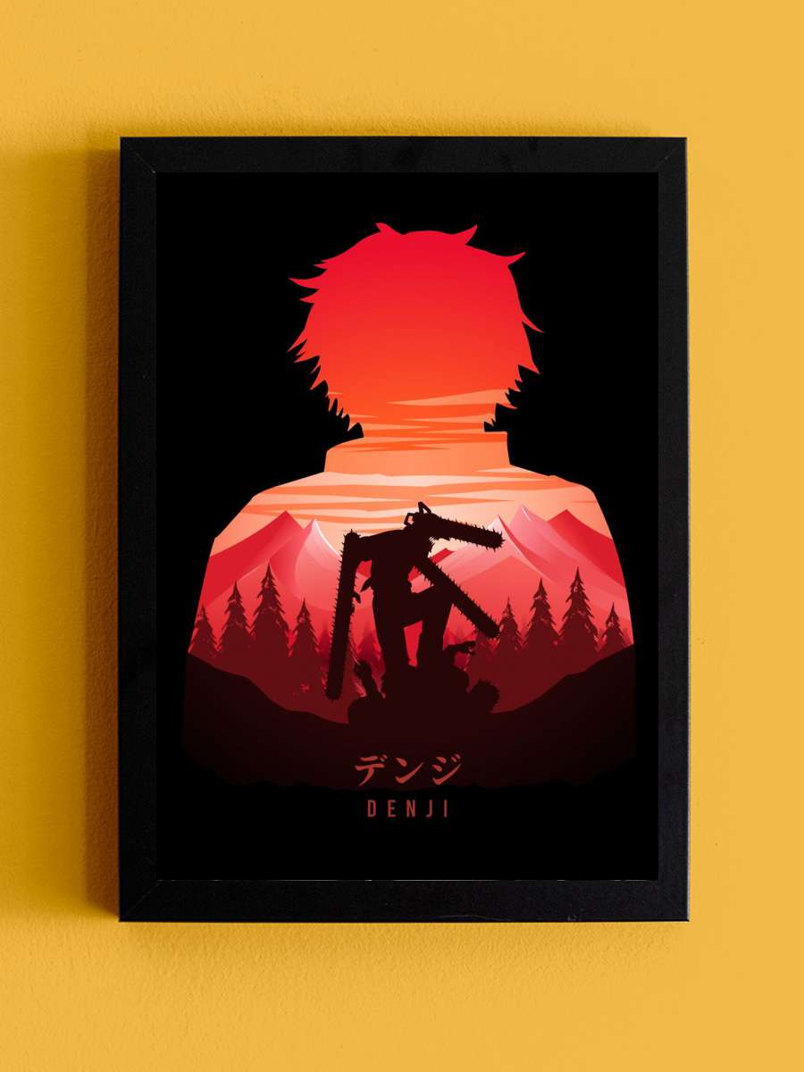 Denji Chainsawman Anime Tablo Siyah Çerçeveli Yüksek Kalite Anime Duvar Poster Tablo - En İyi Fiyatlarla