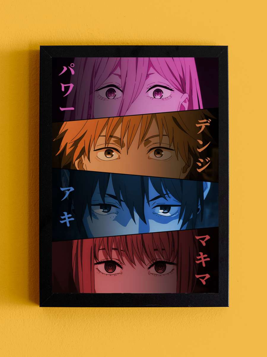 Denji Makima Power Aki Anime Tablo Siyah Çerçeveli Yüksek Kalite Anime Duvar Poster Tablo - En İyi Fiyatlarla