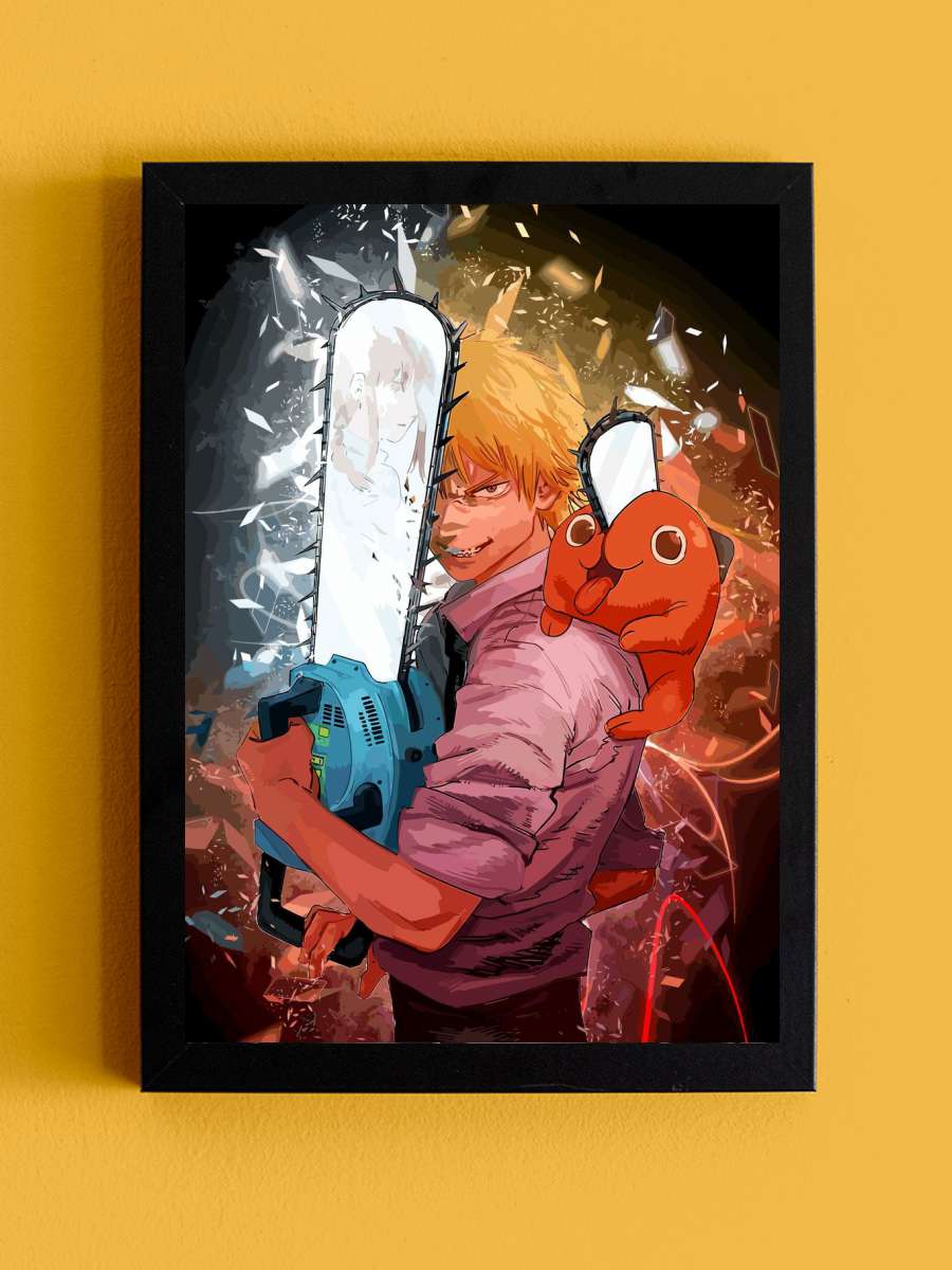 Denji x pochita Anime Tablo Siyah Çerçeveli Yüksek Kalite Anime Duvar Poster Tablo - En İyi Fiyatlarla