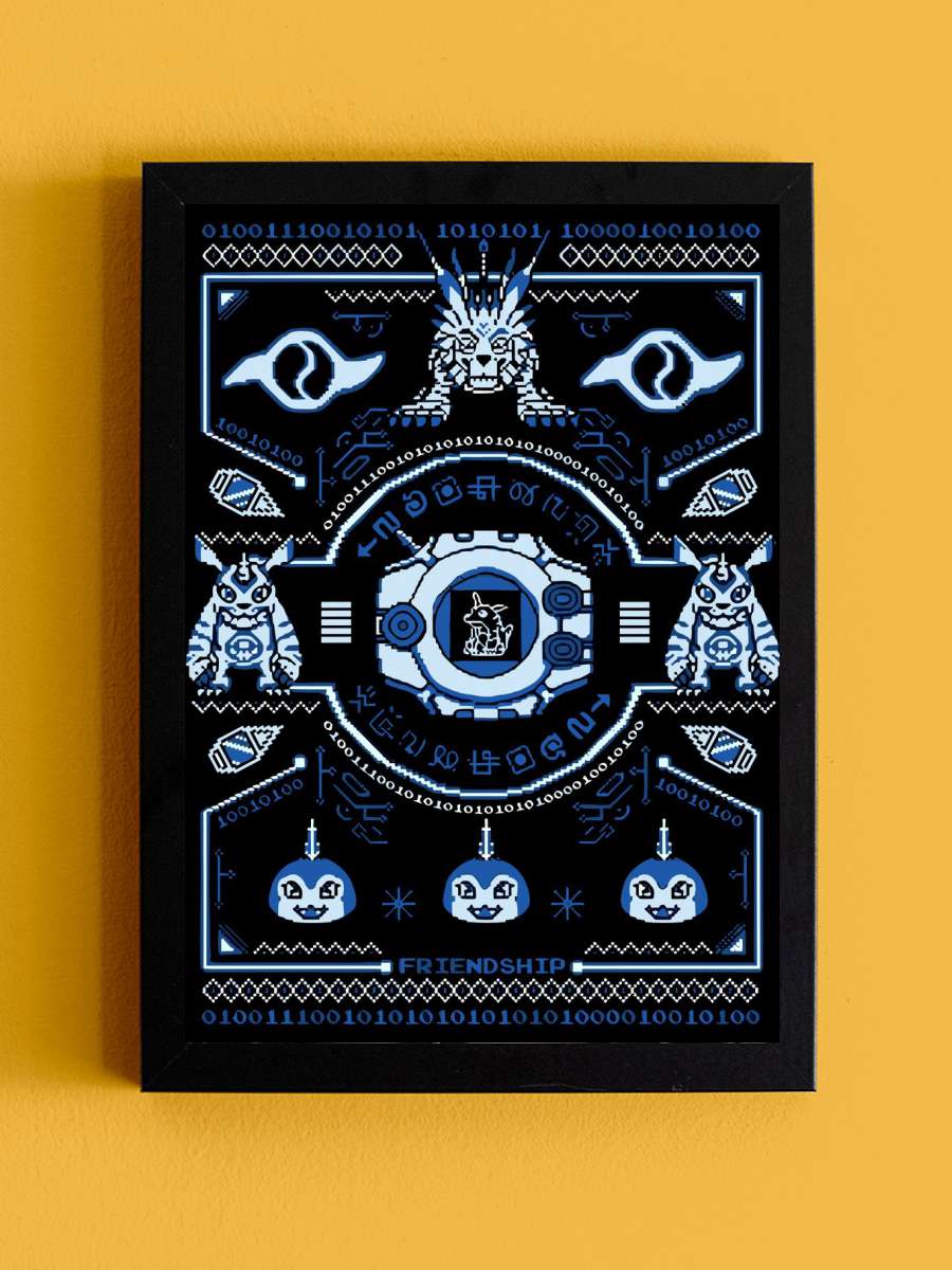 Digital Monster Minimalist Anime Tablo Siyah Çerçeveli Yüksek Kalite Anime Duvar Poster Tablo - En İyi Fiyatlarla