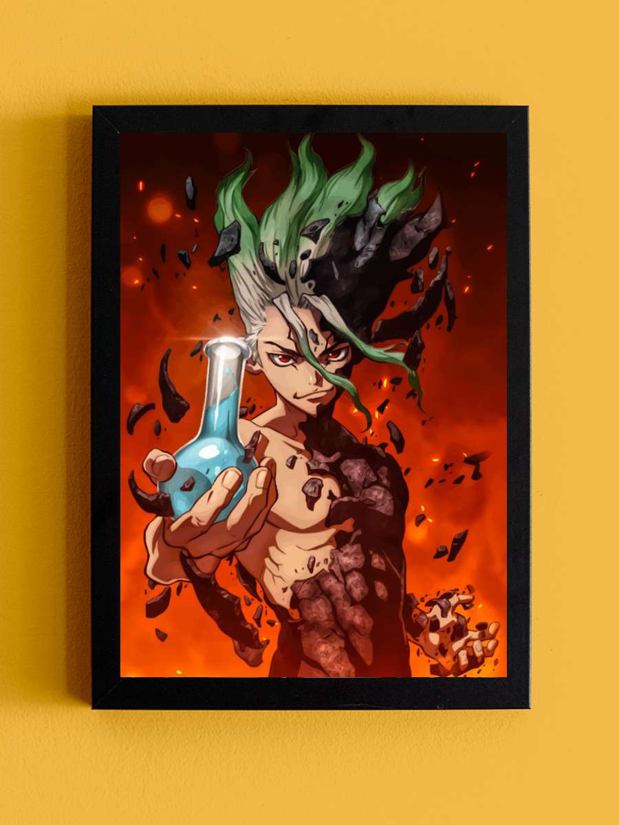 Dr. Doctor Stone Anime Tablo Siyah Çerçeveli Yüksek Kalite Anime Duvar Poster Tablo - En İyi Fiyatlarla
