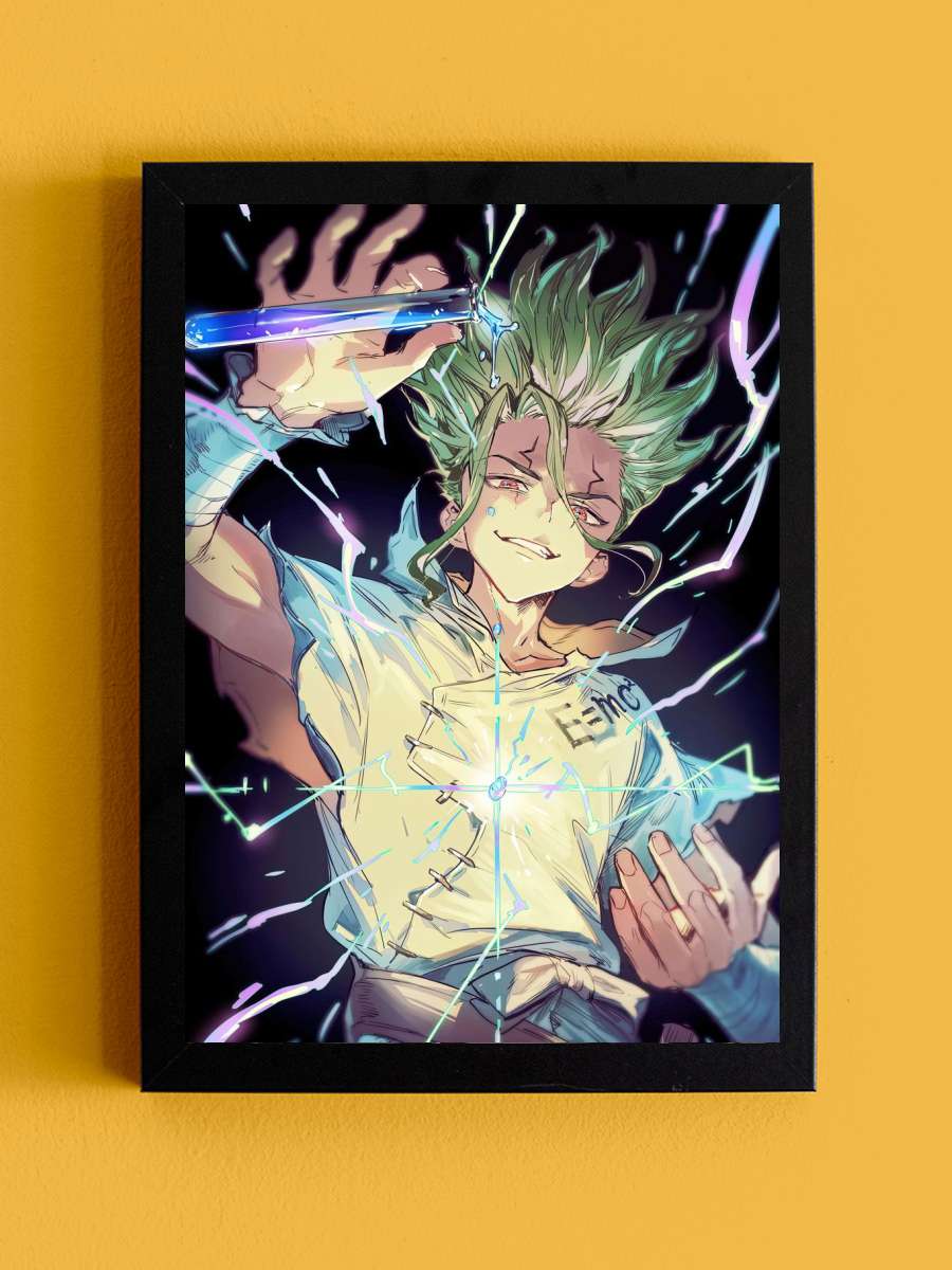 Dr Stone Ishigami Senku Anime Tablo Siyah Çerçeveli Yüksek Kalite Anime Duvar Poster Tablo - En İyi Fiyatlarla