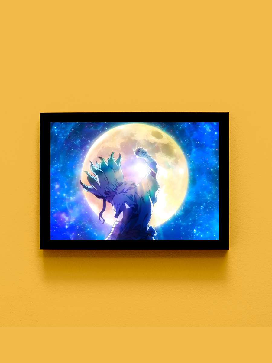 dr stone Anime Tablo Siyah Çerçeveli Yüksek Kalite Anime Duvar Poster Tablo - En İyi Fiyatlarla