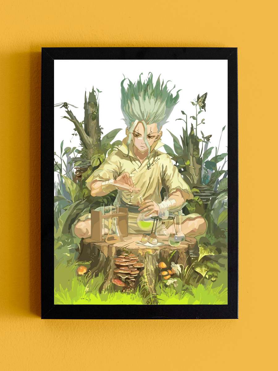 dr stone Anime Tablo Siyah Çerçeveli Yüksek Kalite Anime Duvar Poster Tablo - En İyi Fiyatlarla