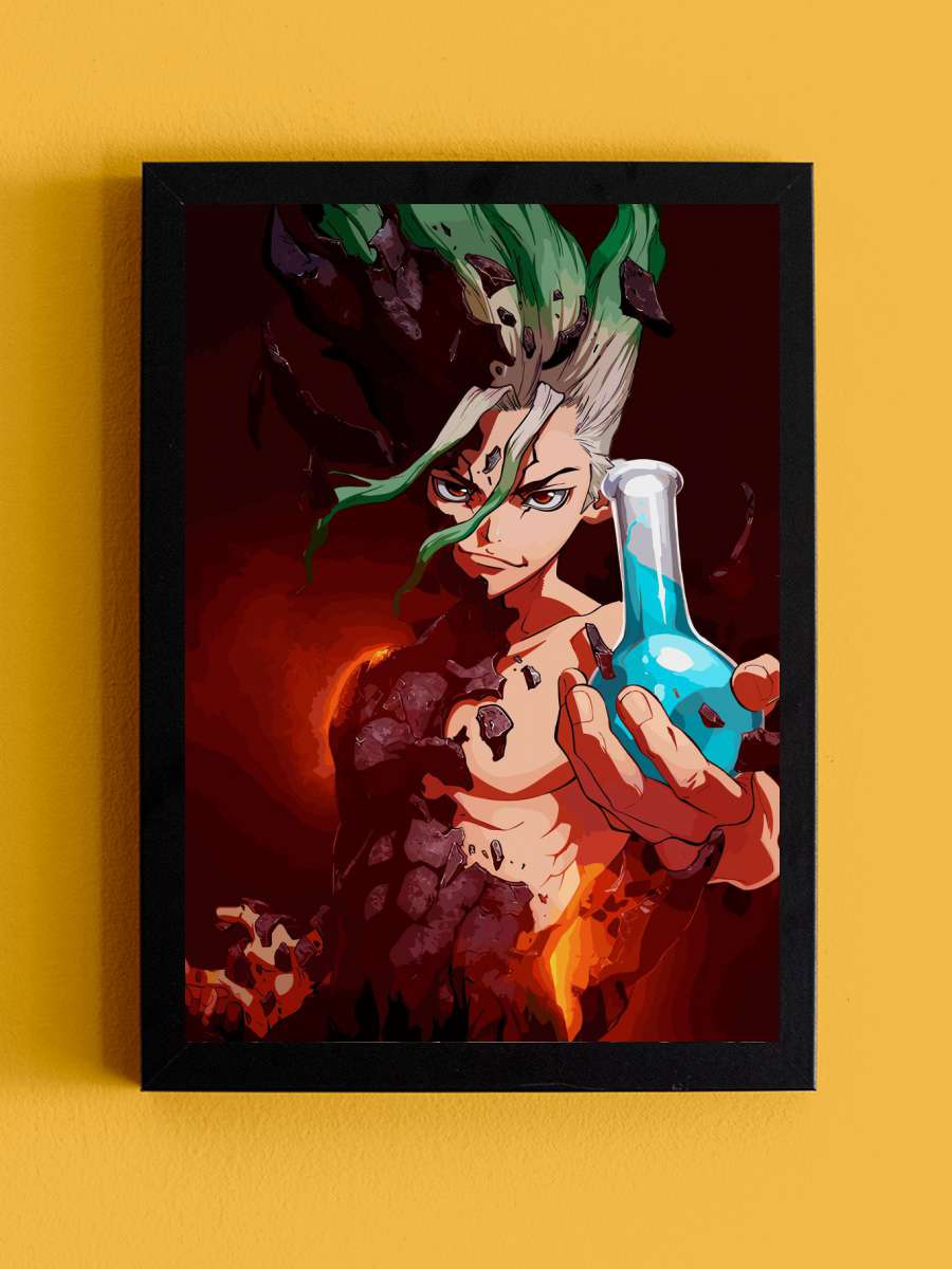 dr stone Anime Tablo Siyah Çerçeveli Yüksek Kalite Anime Duvar Poster Tablo - En İyi Fiyatlarla