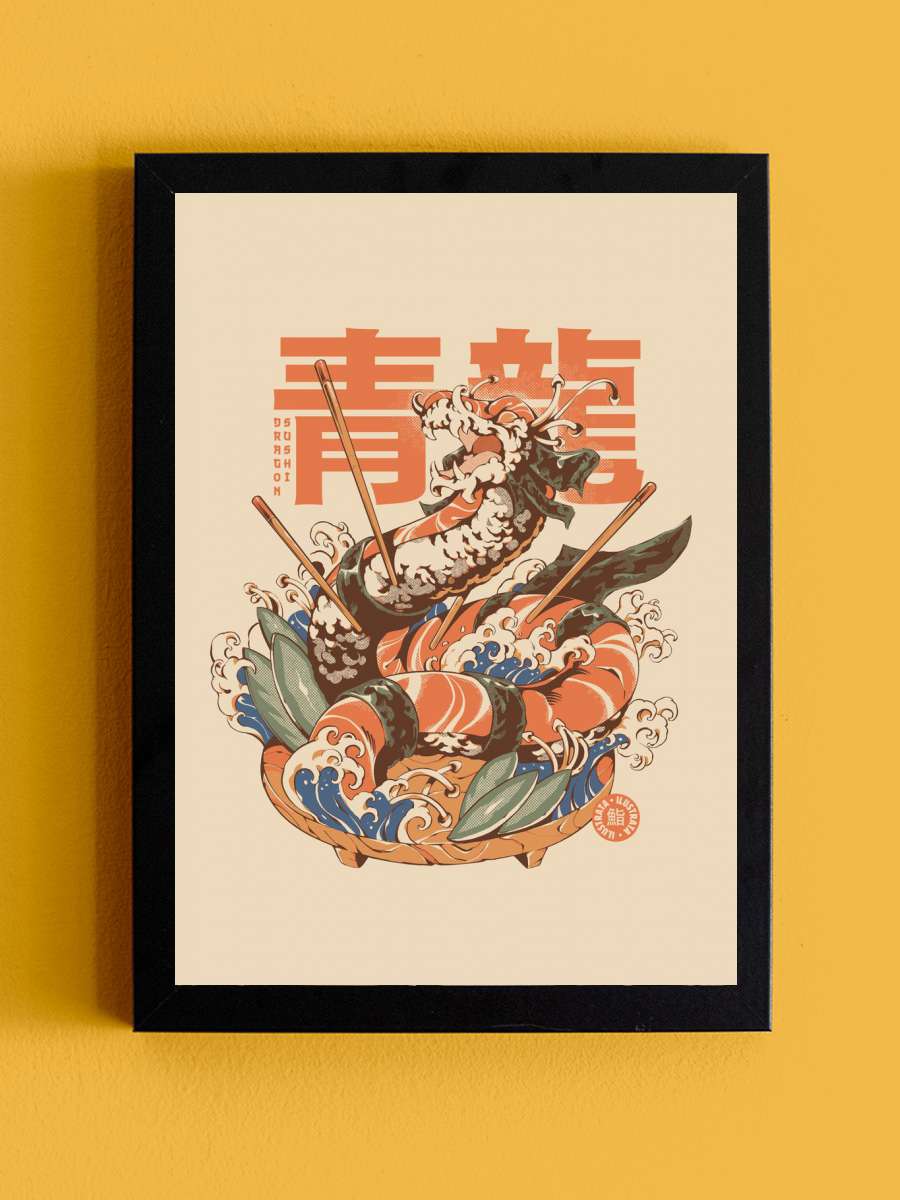 Dragon Sushi Anime Tablo Siyah Çerçeveli Yüksek Kalite Anime Duvar Poster Tablo - En İyi Fiyatlarla