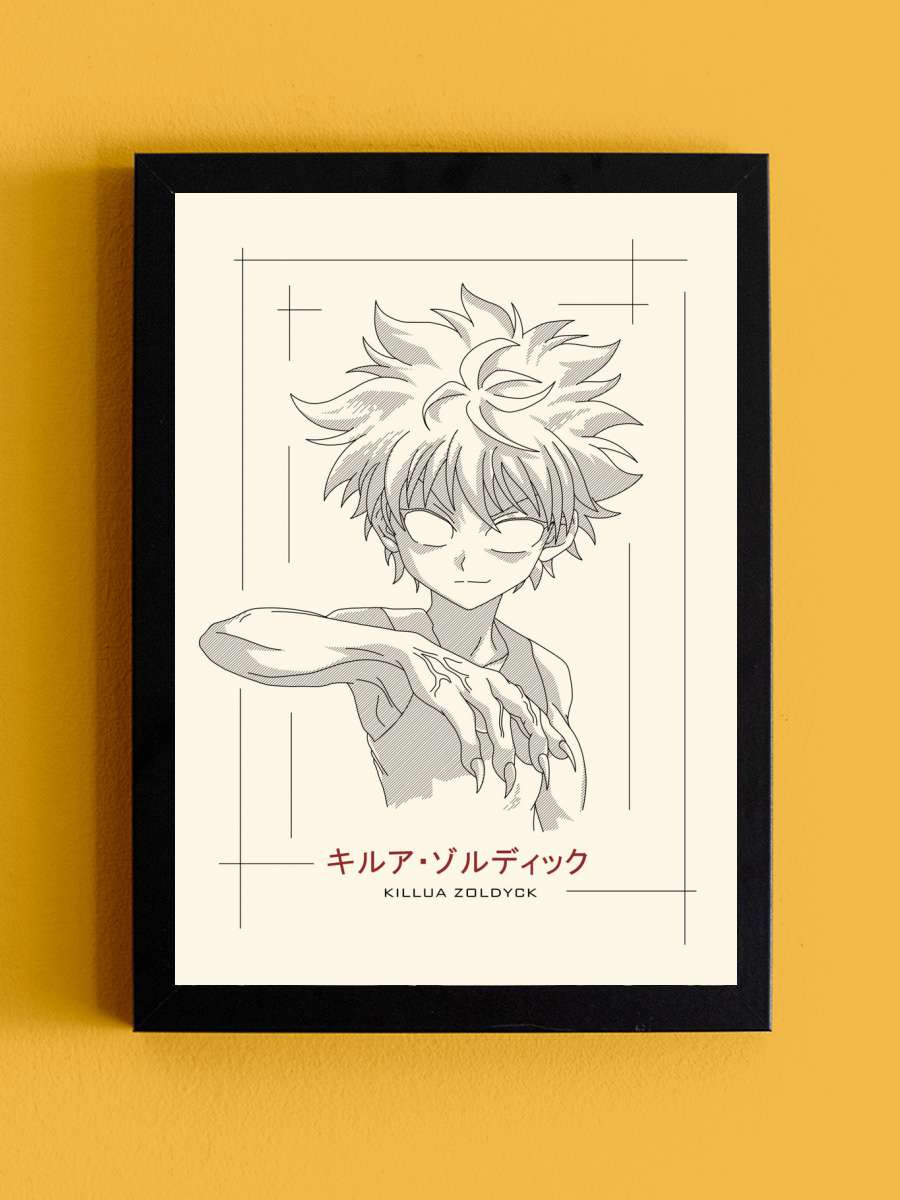 Drawing Killau Zoldyck Anime Tablo Siyah Çerçeveli Yüksek Kalite Anime Duvar Poster Tablo - En İyi Fiyatlarla
