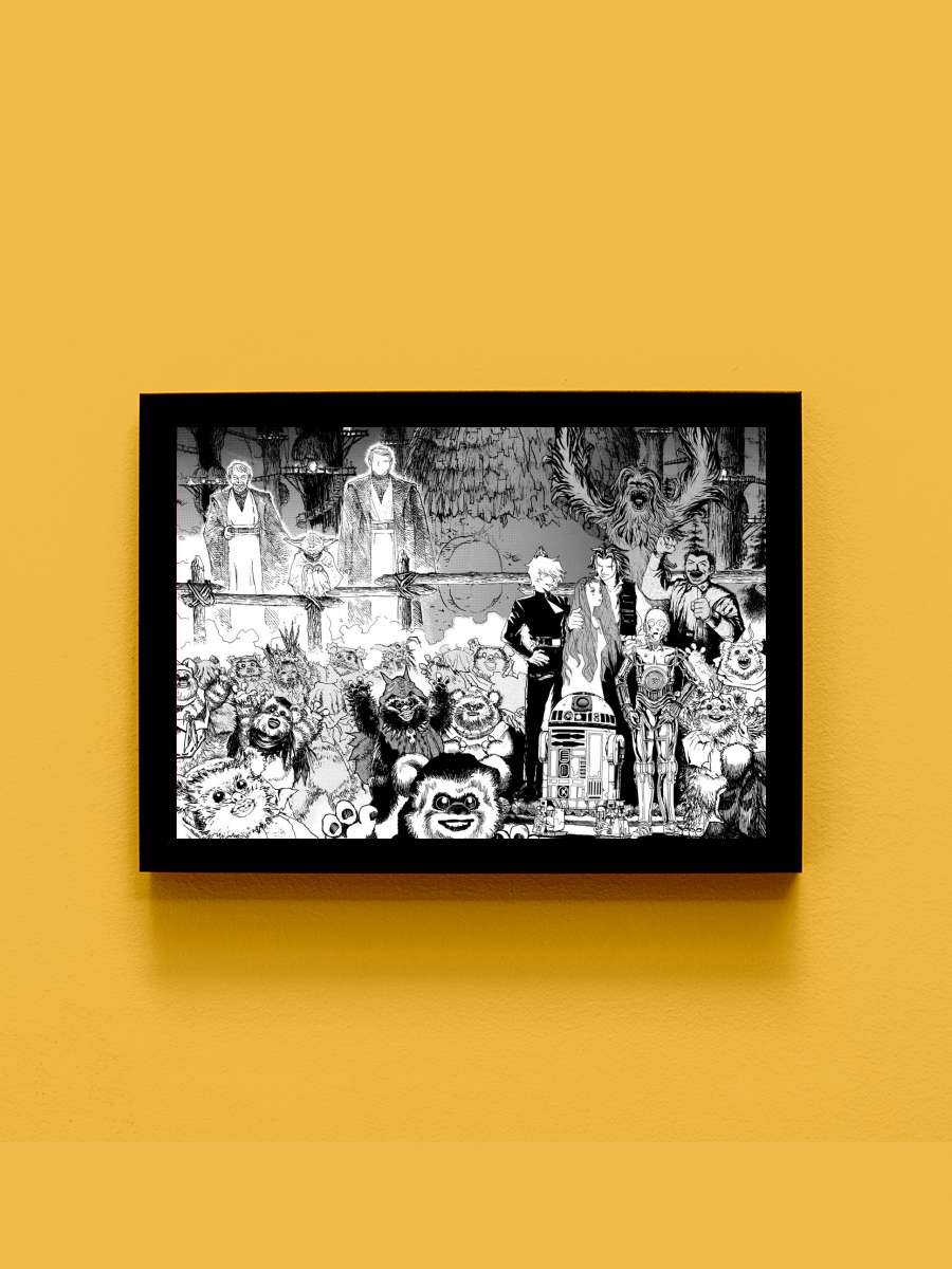 Endor's Forest Moon Anime Tablo Siyah Çerçeveli Yüksek Kalite Anime Duvar Poster Tablo - En İyi Fiyatlarla