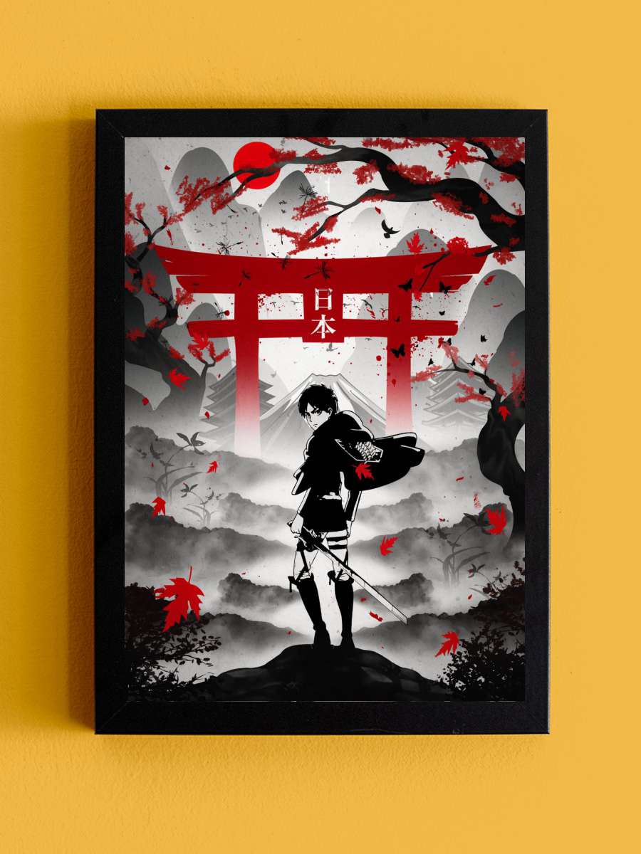 Eren Attack On Titan Anime Tablo Siyah Çerçeveli Yüksek Kalite Anime Duvar Poster Tablo - En İyi Fiyatlarla