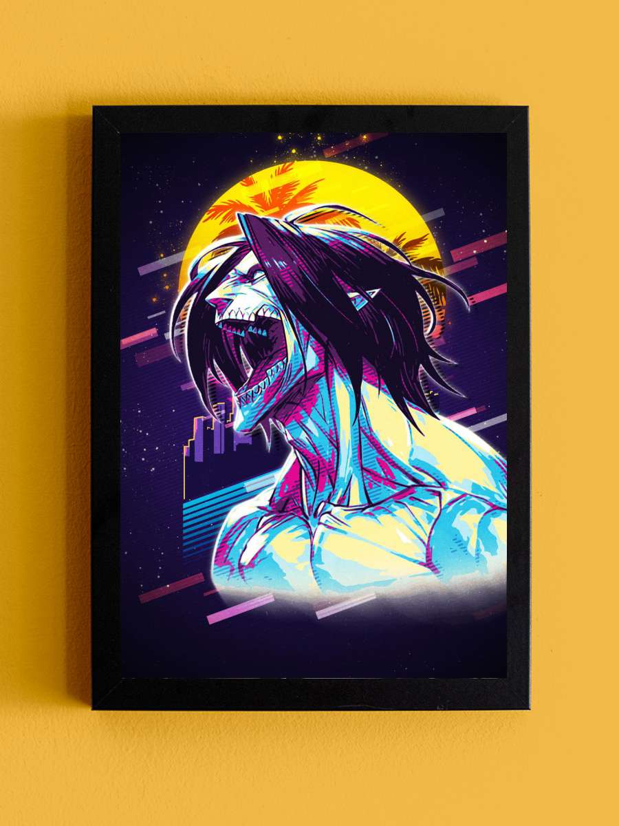 Eren Attack On Titan Anime Tablo Siyah Çerçeveli Yüksek Kalite Anime Duvar Poster Tablo - En İyi Fiyatlarla