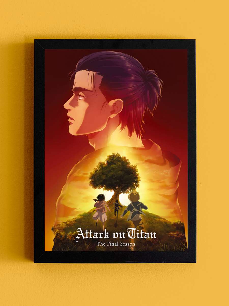 Eren Anime Tablo Siyah Çerçeveli Yüksek Kalite Anime Duvar Poster Tablo - En İyi Fiyatlarla
