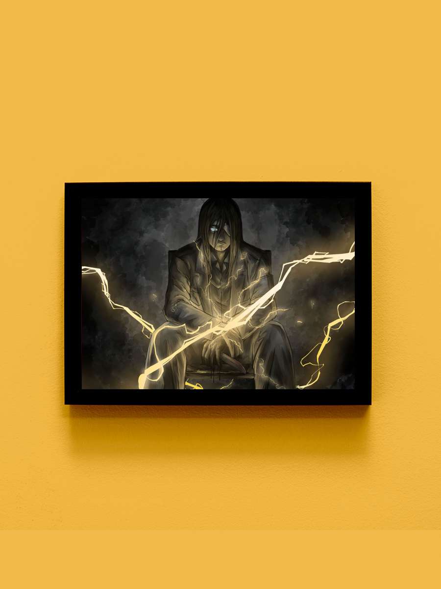 Eren Yeager Attack onTitan Anime Tablo Siyah Çerçeveli Yüksek Kalite Anime Duvar Poster Tablo - En İyi Fiyatlarla