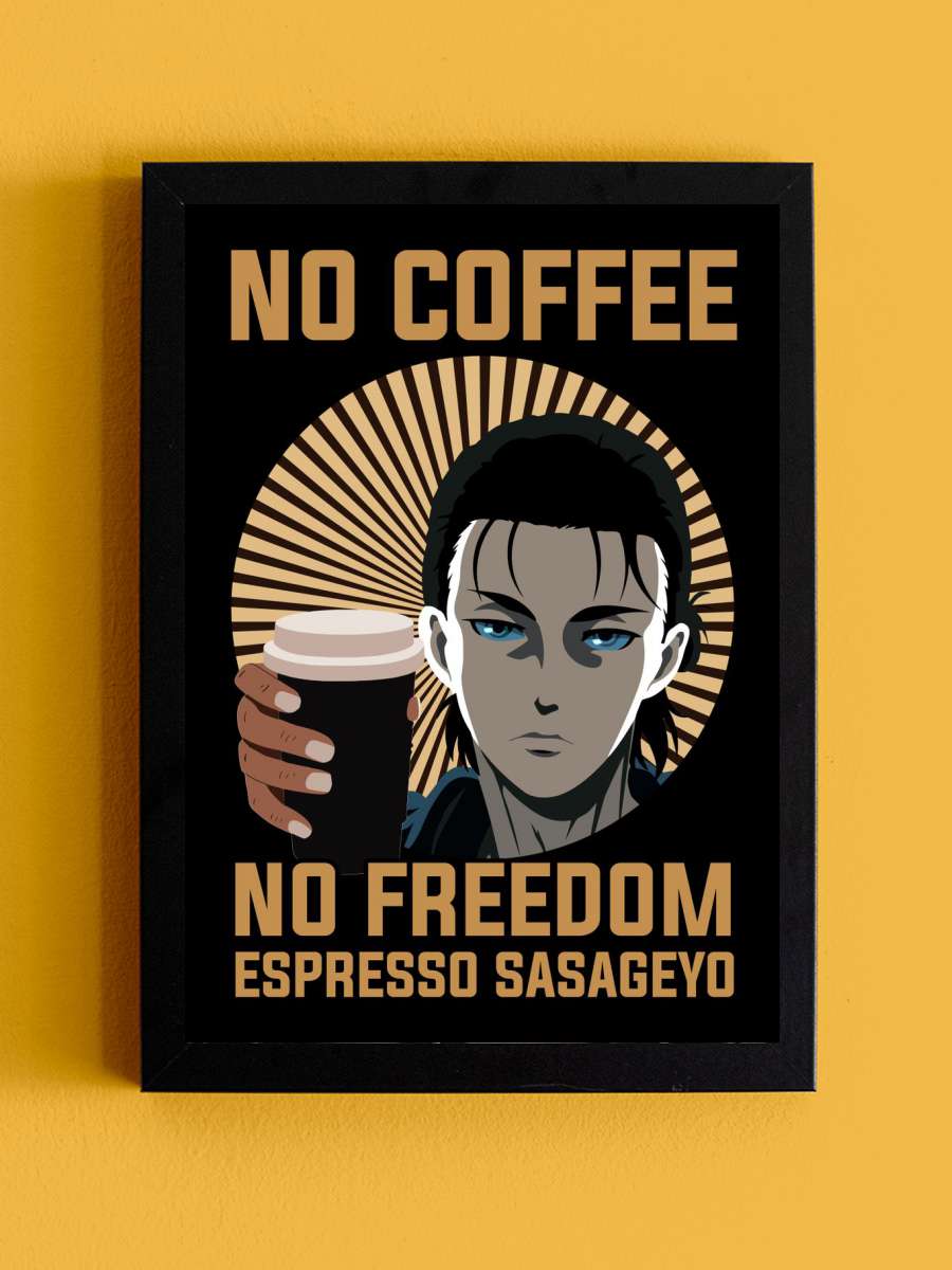 eren yeager titan Anime Tablo Siyah Çerçeveli Yüksek Kalite Anime Duvar Poster Tablo - En İyi Fiyatlarla