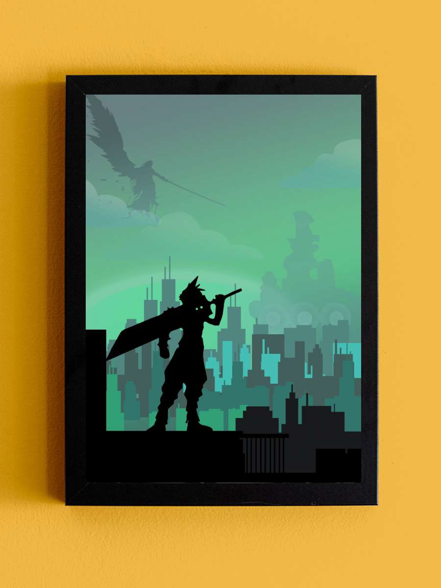 Final Fantasy 7 Cloud Anime Tablo Siyah Çerçeveli Yüksek Kalite Anime Duvar Poster Tablo - En İyi Fiyatlarla