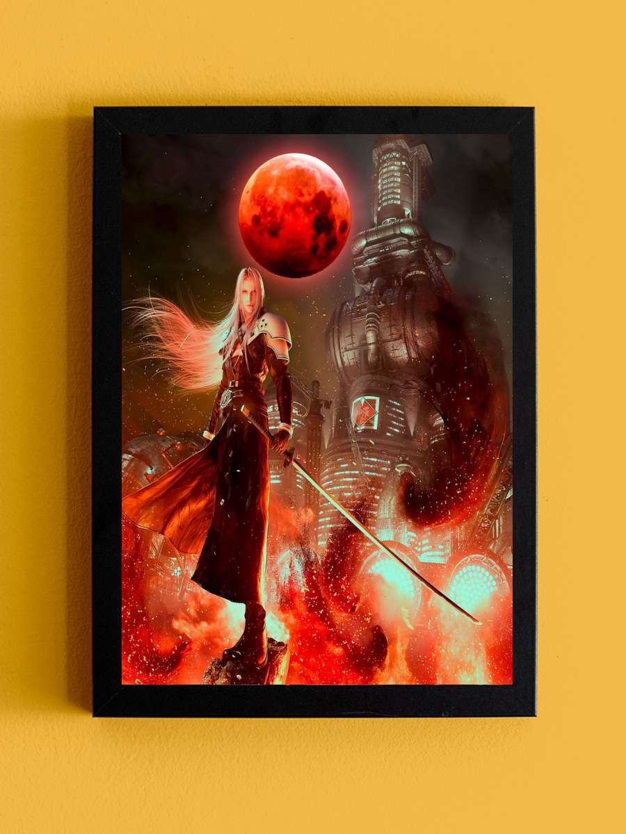 Final Fantasy Gaming Moon Anime Tablo Siyah Çerçeveli Yüksek Kalite Anime Duvar Poster Tablo - En İyi Fiyatlarla