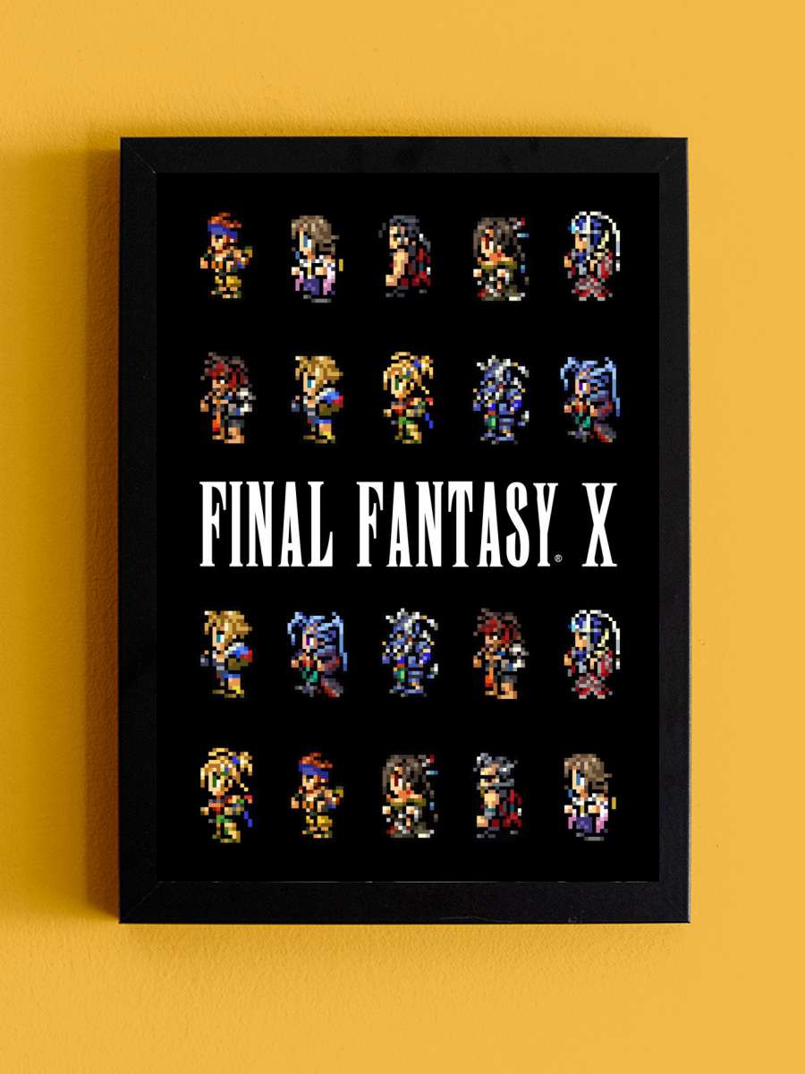 Final Fantasy X Pixel Art Anime Tablo Siyah Çerçeveli Yüksek Kalite Anime Duvar Poster Tablo - En İyi Fiyatlarla