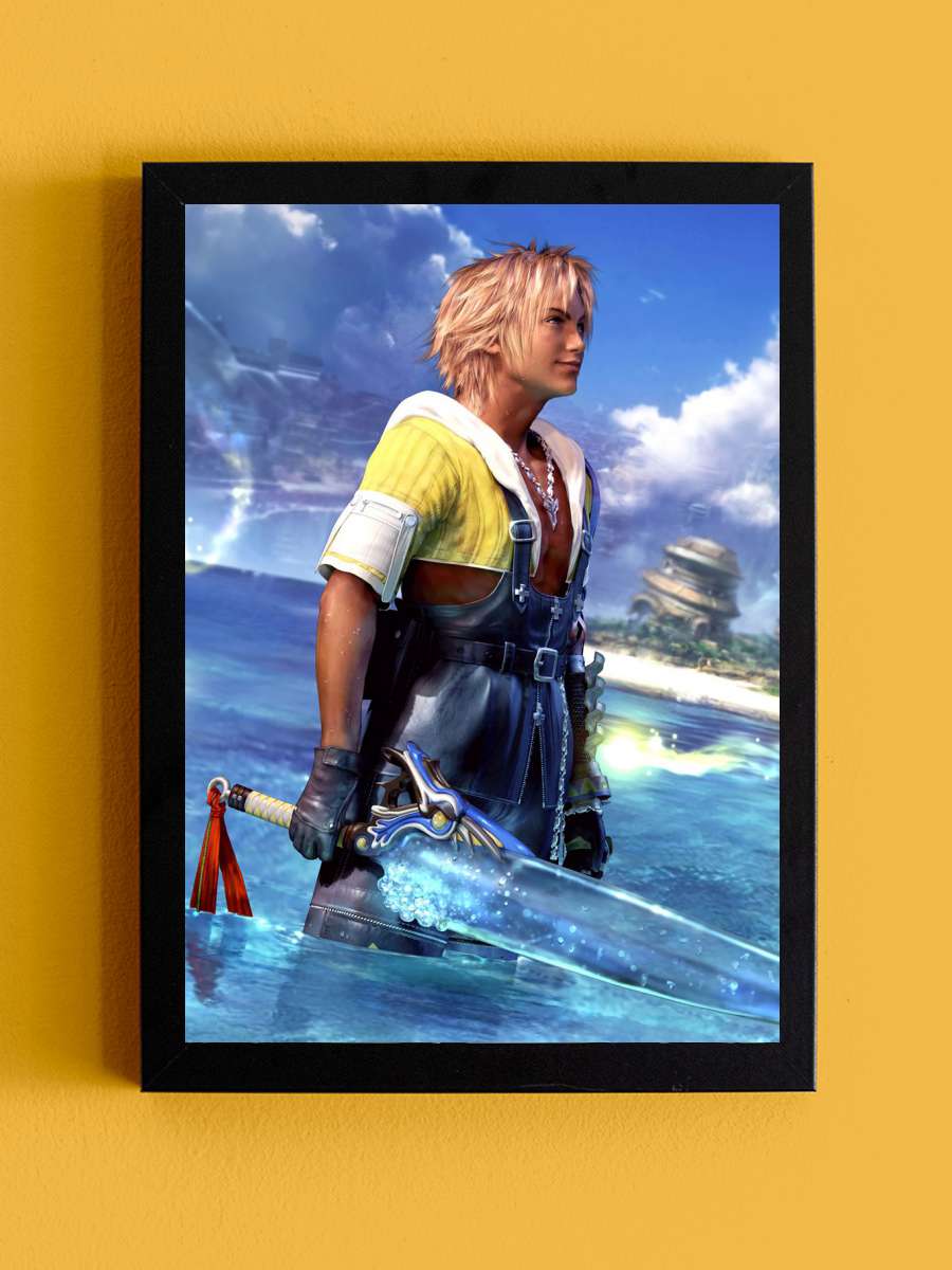 Final Fantasy X Tidus Anime Tablo Siyah Çerçeveli Yüksek Kalite Anime Duvar Poster Tablo - En İyi Fiyatlarla