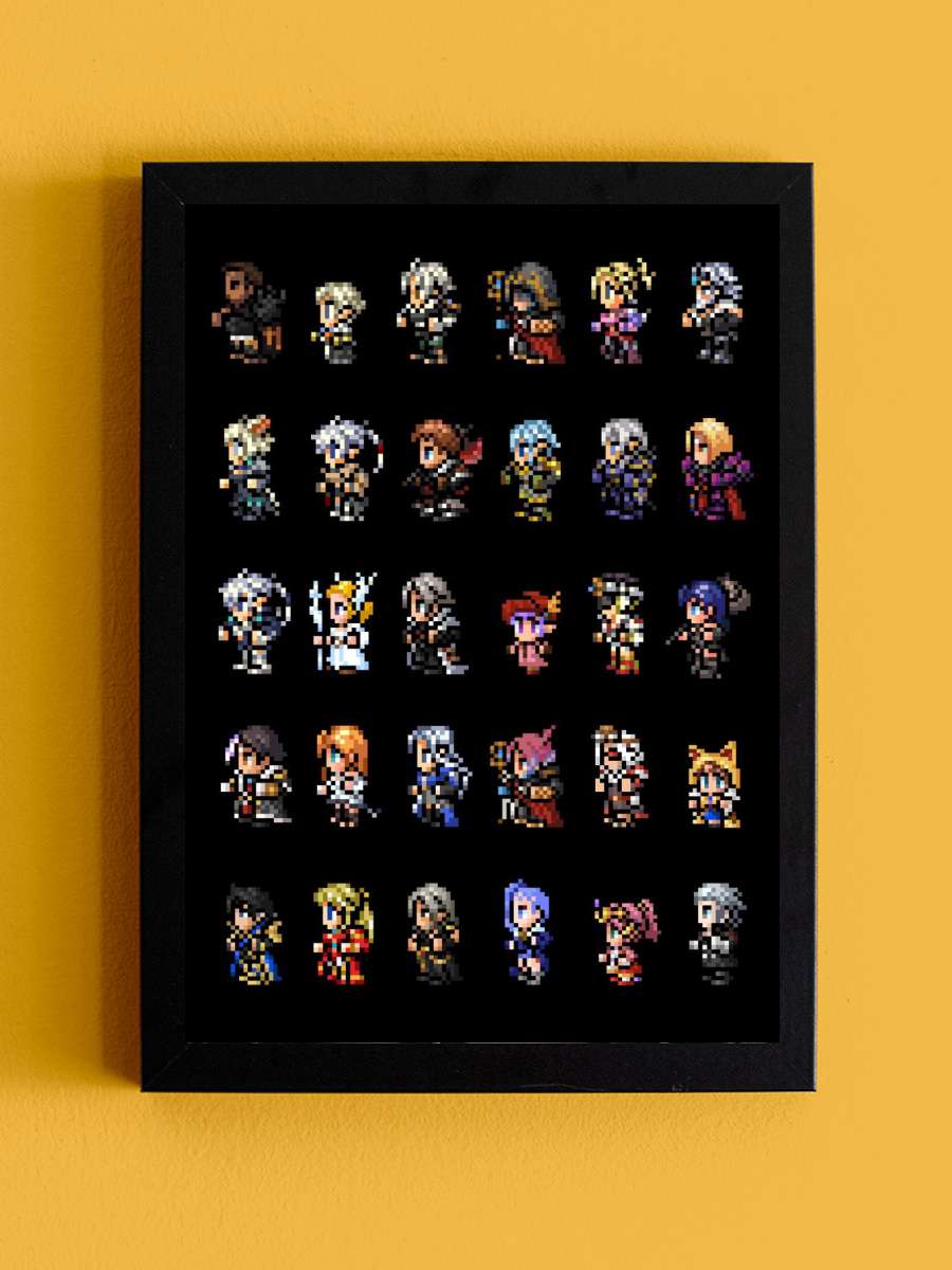 Final Fantasy XIV Pixel Anime Tablo Siyah Çerçeveli Yüksek Kalite Anime Duvar Poster Tablo - En İyi Fiyatlarla