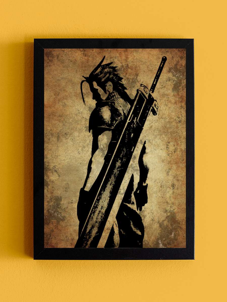 Final Fantasy Zack Fair Anime Tablo Siyah Çerçeveli Yüksek Kalite Anime Duvar Poster Tablo - En İyi Fiyatlarla