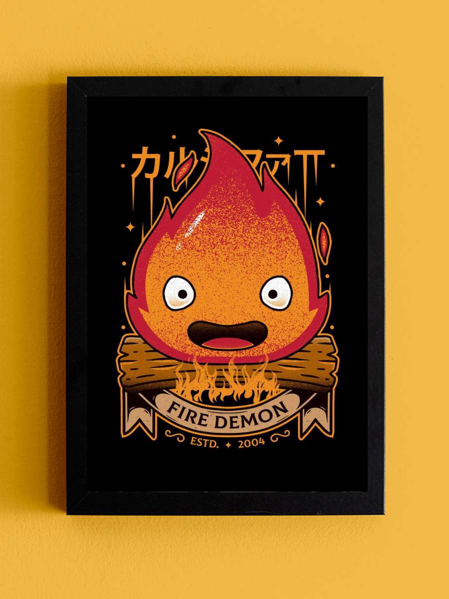 Fire Demon Kawaii Art Anime Tablo Siyah Çerçeveli Yüksek Kalite Anime Duvar Poster Tablo - En İyi Fiyatlarla