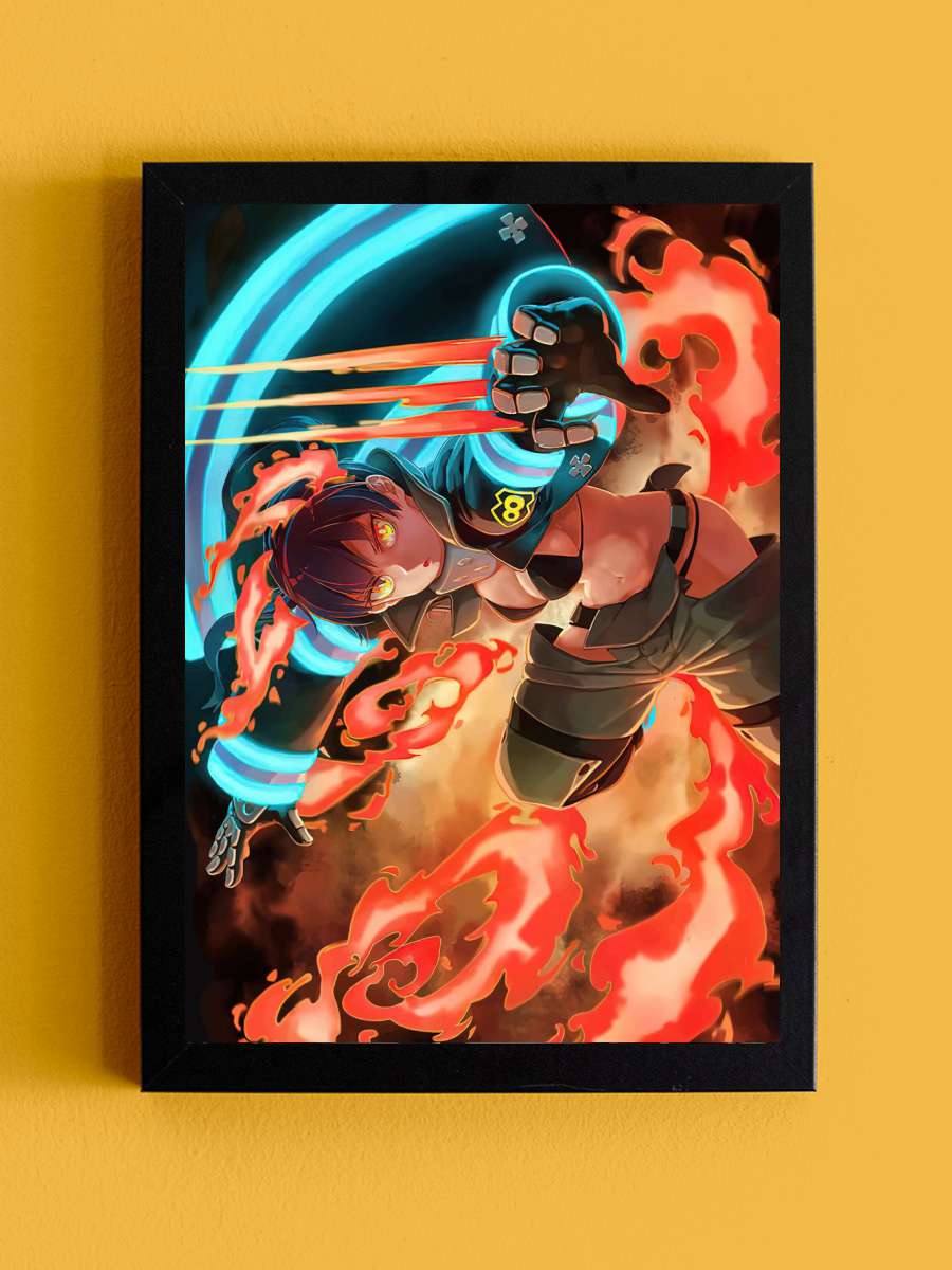 Fire Force Anime Tablo Siyah Çerçeveli Yüksek Kalite Anime Duvar Poster Tablo - En İyi Fiyatlarla