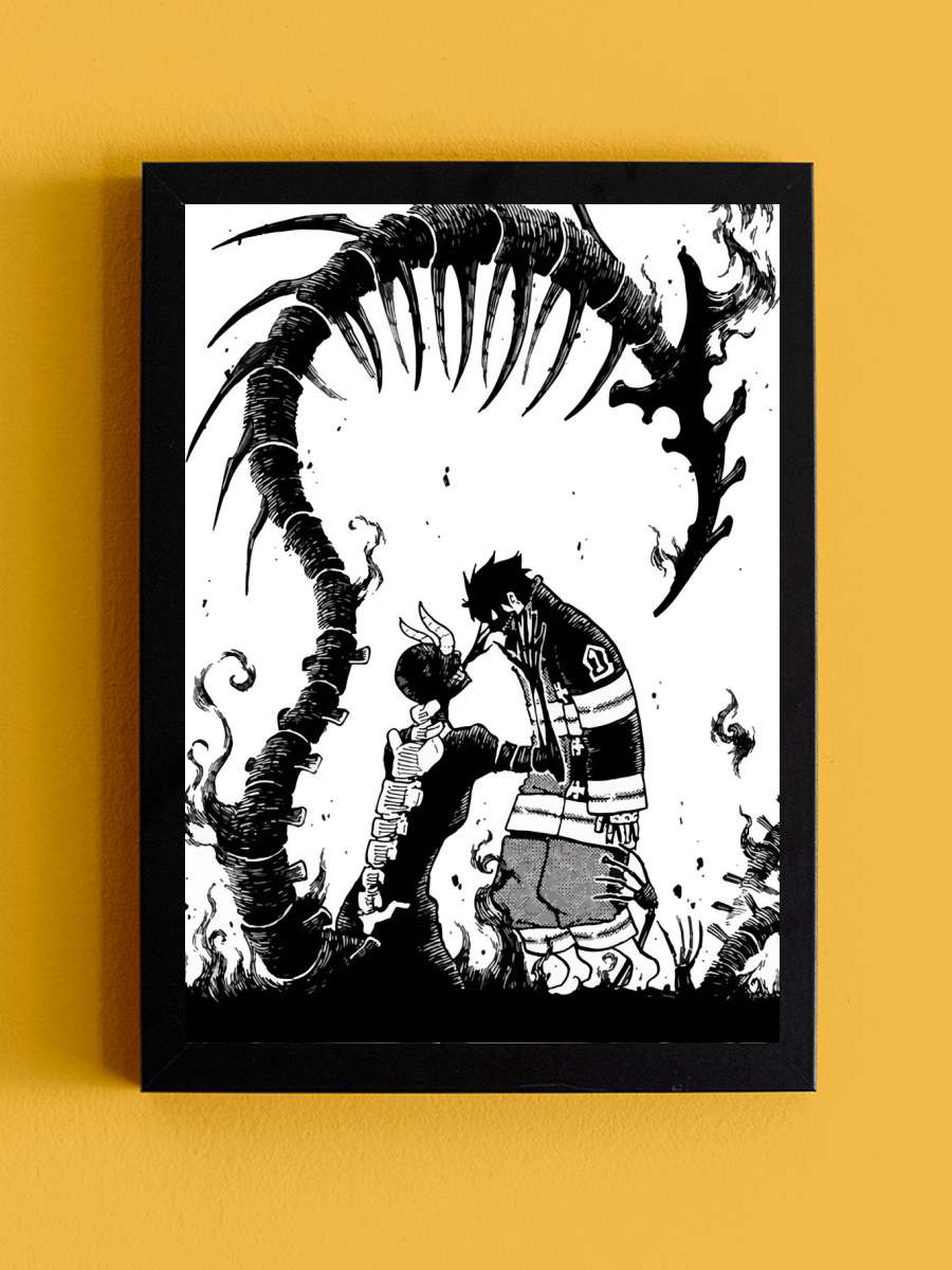 Fire Force Anime Tablo Siyah Çerçeveli Yüksek Kalite Anime Duvar Poster Tablo - En İyi Fiyatlarla