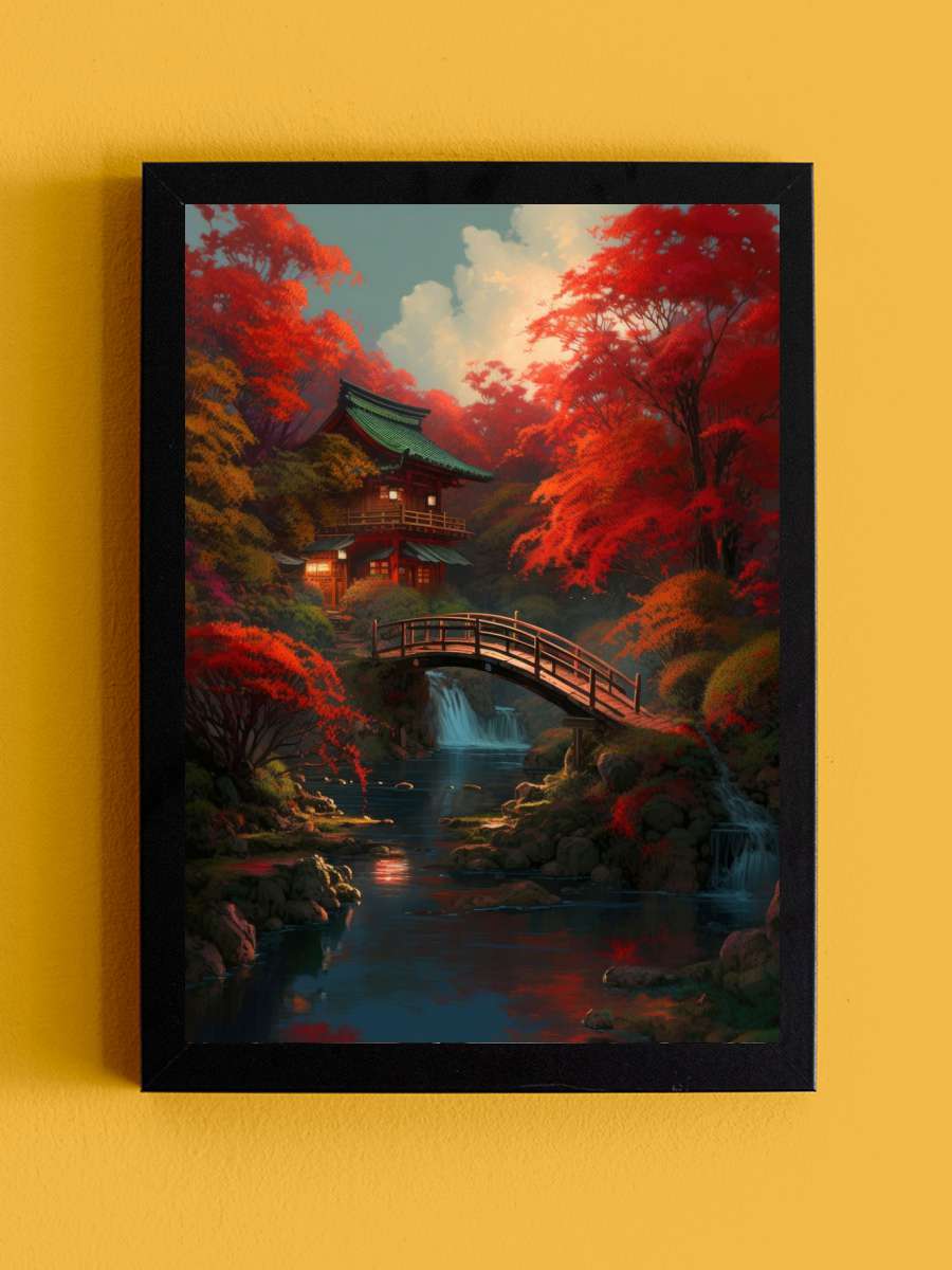 Flowing River Anime Tablo Siyah Çerçeveli Yüksek Kalite Anime Duvar Poster Tablo - En İyi Fiyatlarla