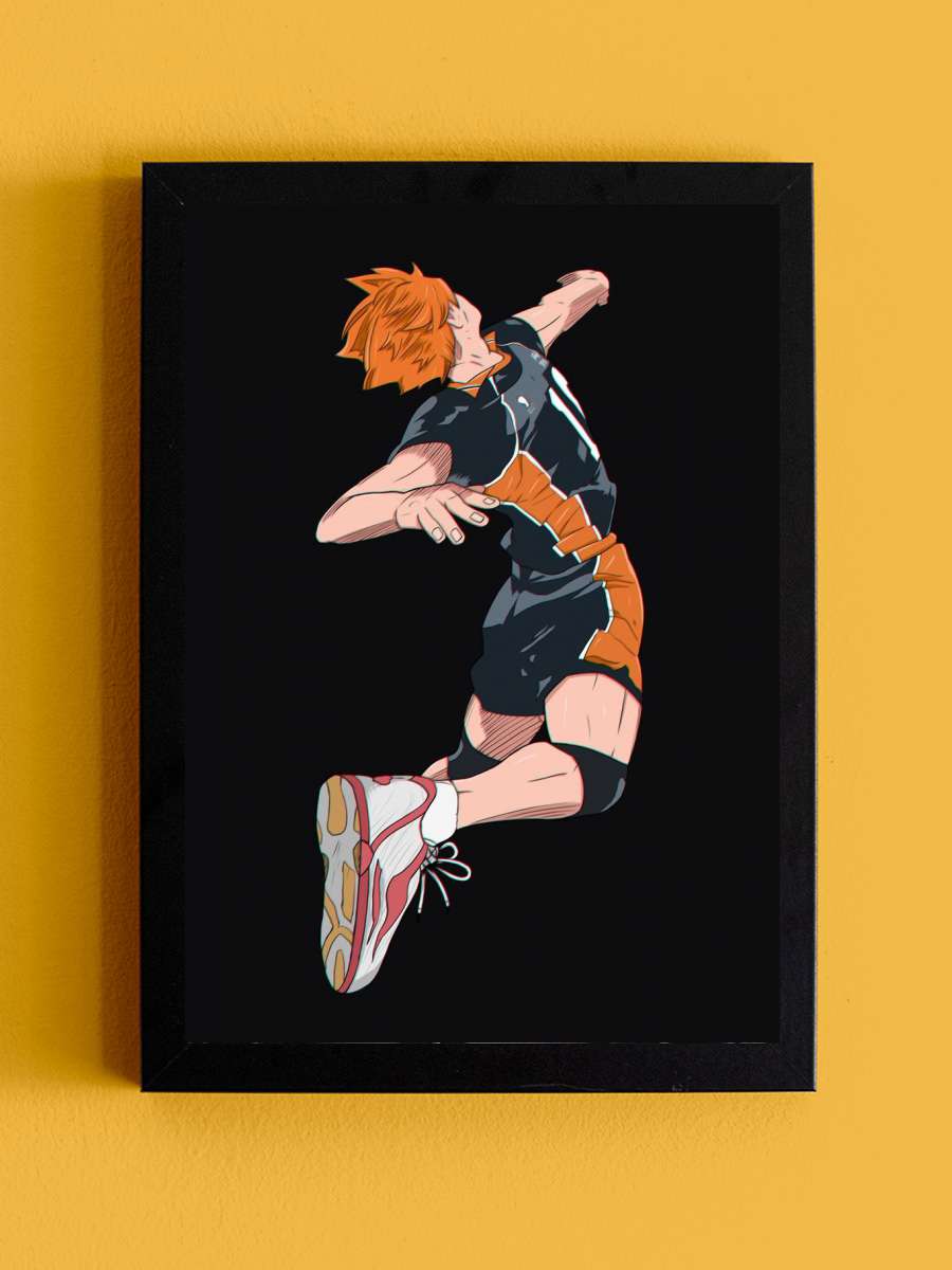 Fly High - Hinata Shoyo Anime Tablo Siyah Çerçeveli Yüksek Kalite Anime Duvar Poster Tablo - En İyi Fiyatlarla