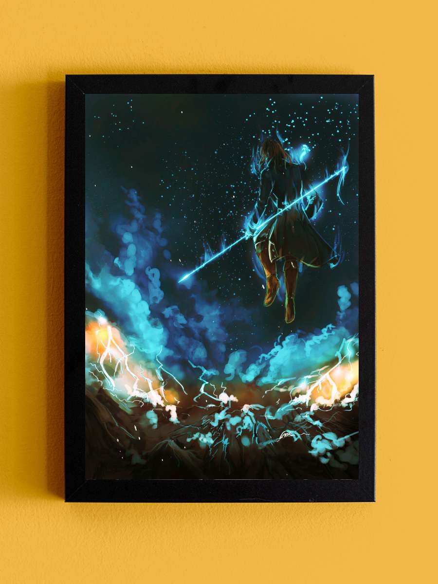 Flying Over The Hill Anime Tablo Siyah Çerçeveli Yüksek Kalite Anime Duvar Poster Tablo - En İyi Fiyatlarla