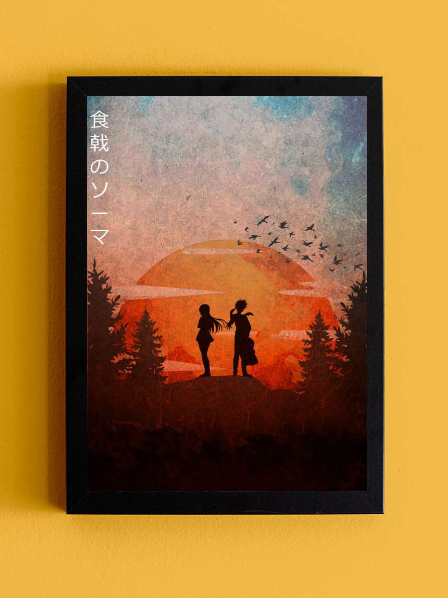 food wars Anime Tablo Siyah Çerçeveli Yüksek Kalite Anime Duvar Poster Tablo - En İyi Fiyatlarla