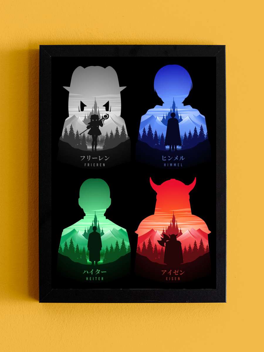 Frieren Party Hero Anime Tablo Siyah Çerçeveli Yüksek Kalite Anime Duvar Poster Tablo - En İyi Fiyatlarla