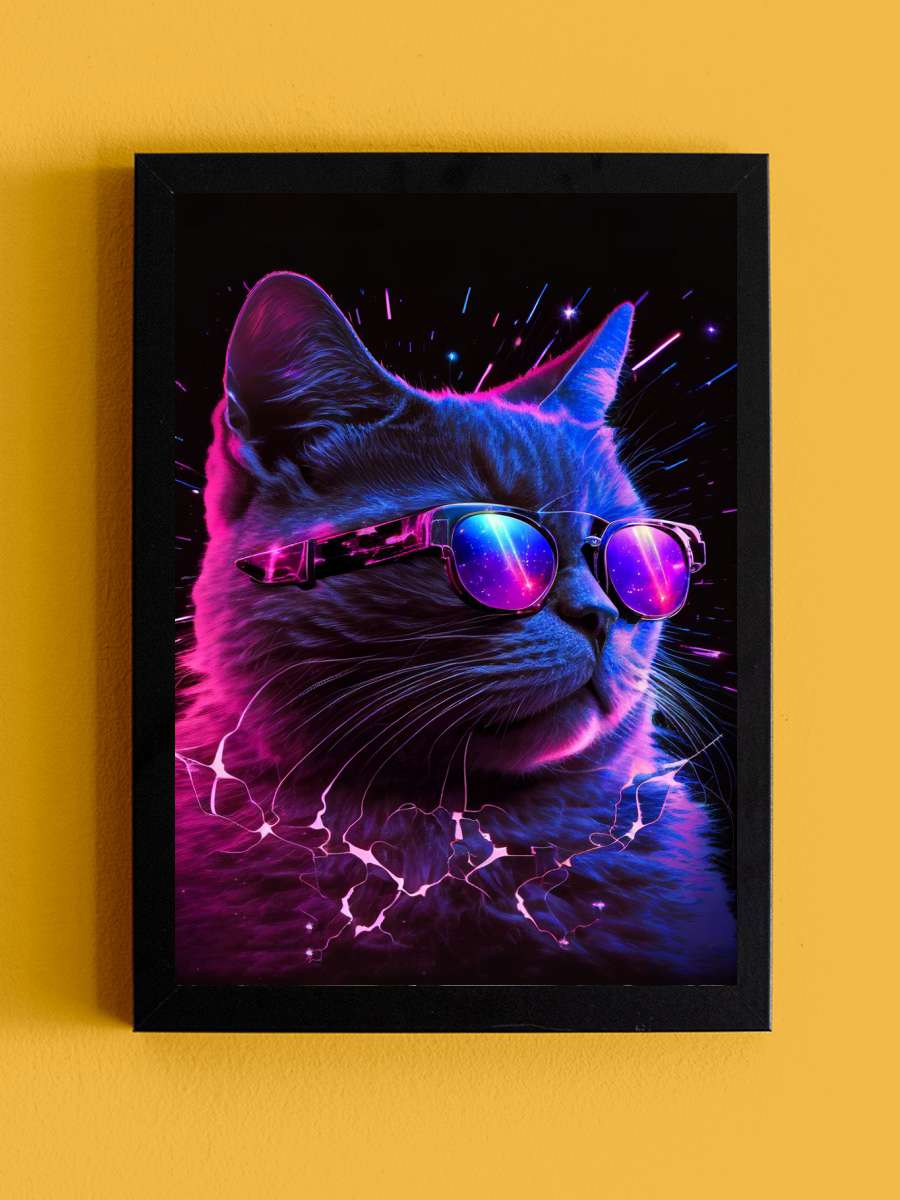 Gaming Cat  Anime Tablo Siyah Çerçeveli Yüksek Kalite Anime Duvar Poster Tablo - En İyi Fiyatlarla