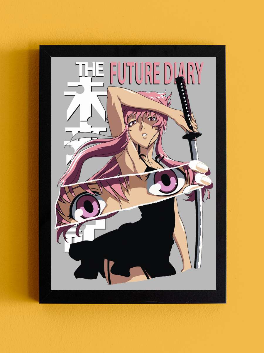 Gasai Yuno Future Diary Anime Tablo Siyah Çerçeveli Yüksek Kalite Anime Duvar Poster Tablo - En İyi Fiyatlarla