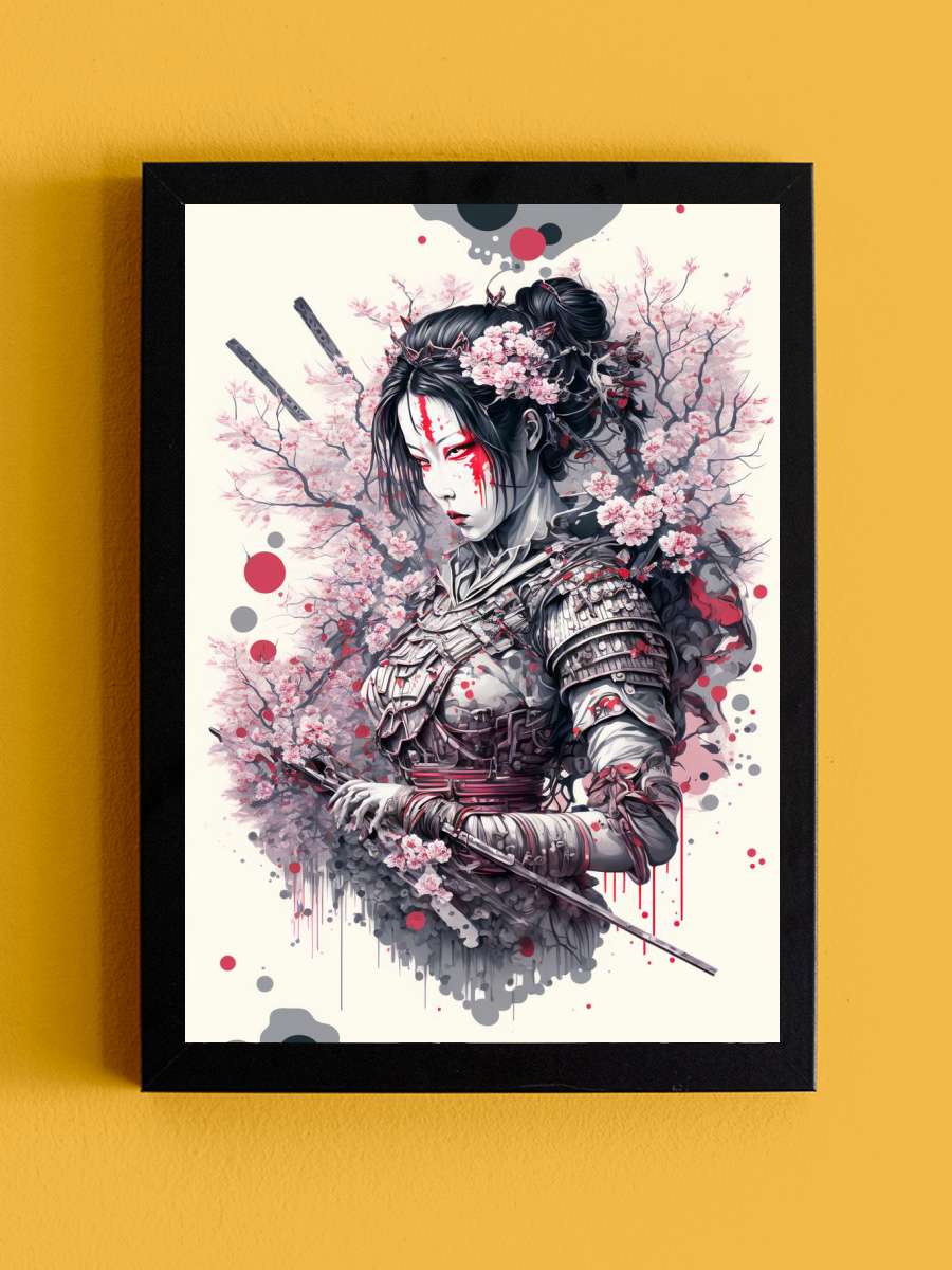 Geisha Samurai Anime Tablo Siyah Çerçeveli Yüksek Kalite Anime Duvar Poster Tablo - En İyi Fiyatlarla