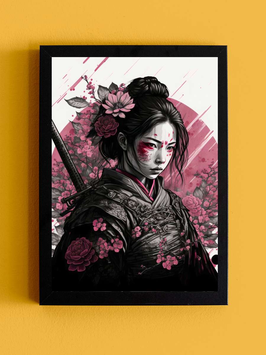 Geisha Samurai Anime Tablo Siyah Çerçeveli Yüksek Kalite Anime Duvar Poster Tablo - En İyi Fiyatlarla
