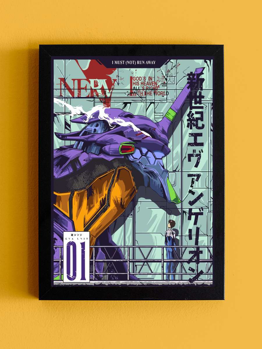 Genesis Evangelion Anime Tablo Siyah Çerçeveli Yüksek Kalite Anime Duvar Poster Tablo - En İyi Fiyatlarla