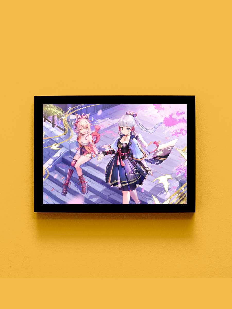 Genshin Impact 2021 F Anime Tablo Siyah Çerçeveli Yüksek Kalite Anime Duvar Poster Tablo - En İyi Fiyatlarla