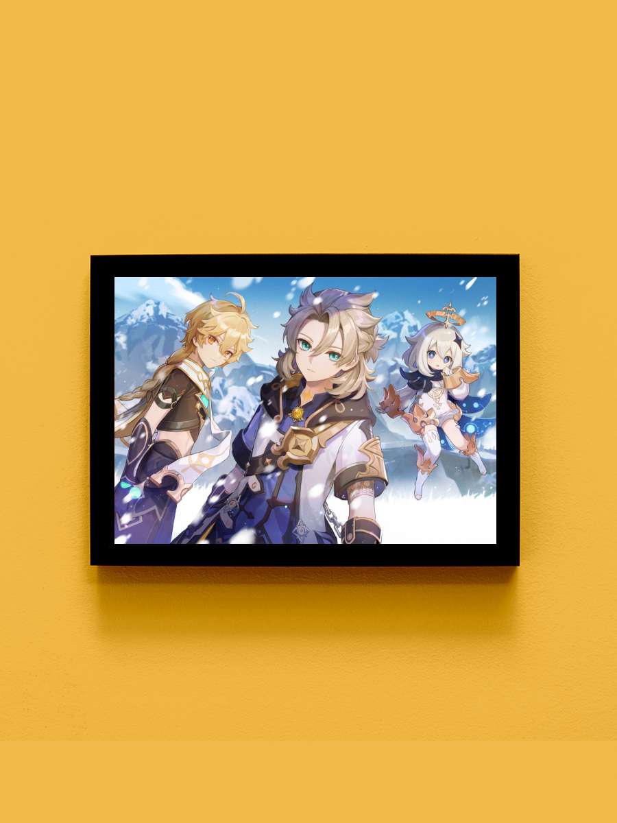 Genshin Impact 2021 L Anime Tablo Siyah Çerçeveli Yüksek Kalite Anime Duvar Poster Tablo - En İyi Fiyatlarla