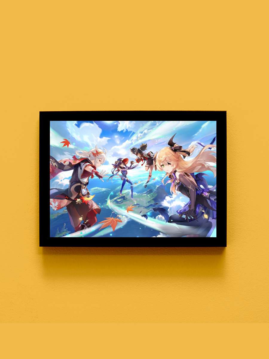 Genshin Impact 2022 I Anime Tablo Siyah Çerçeveli Yüksek Kalite Anime Duvar Poster Tablo - En İyi Fiyatlarla
