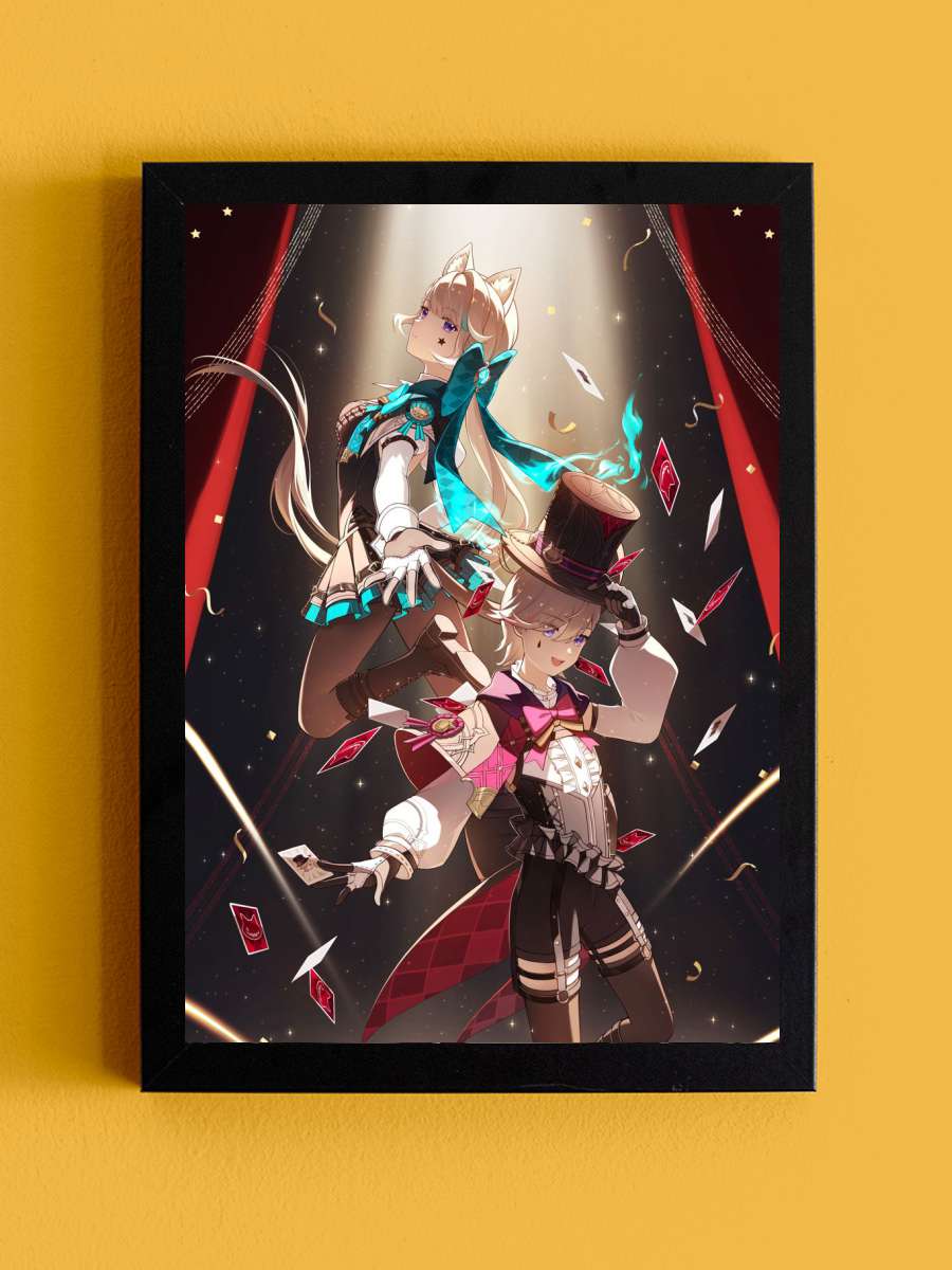 genshin impact Anime Tablo Siyah Çerçeveli Yüksek Kalite Anime Duvar Poster Tablo - En İyi Fiyatlarla